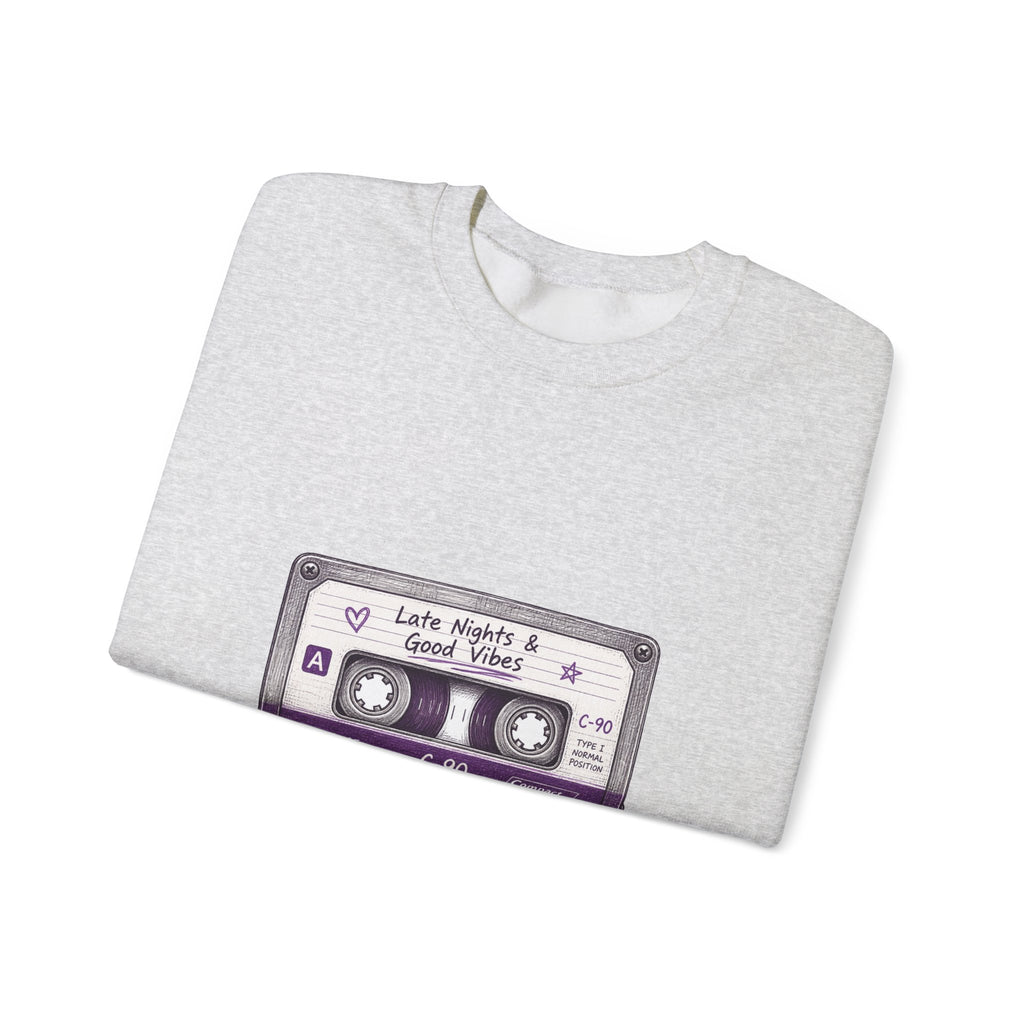Matching Couple Sweatshirt - Vinyl & Cassette Matching Couple Crewneck Sweatshirt Hand-Drawn Art His Hers Best Friend Gift - Design B