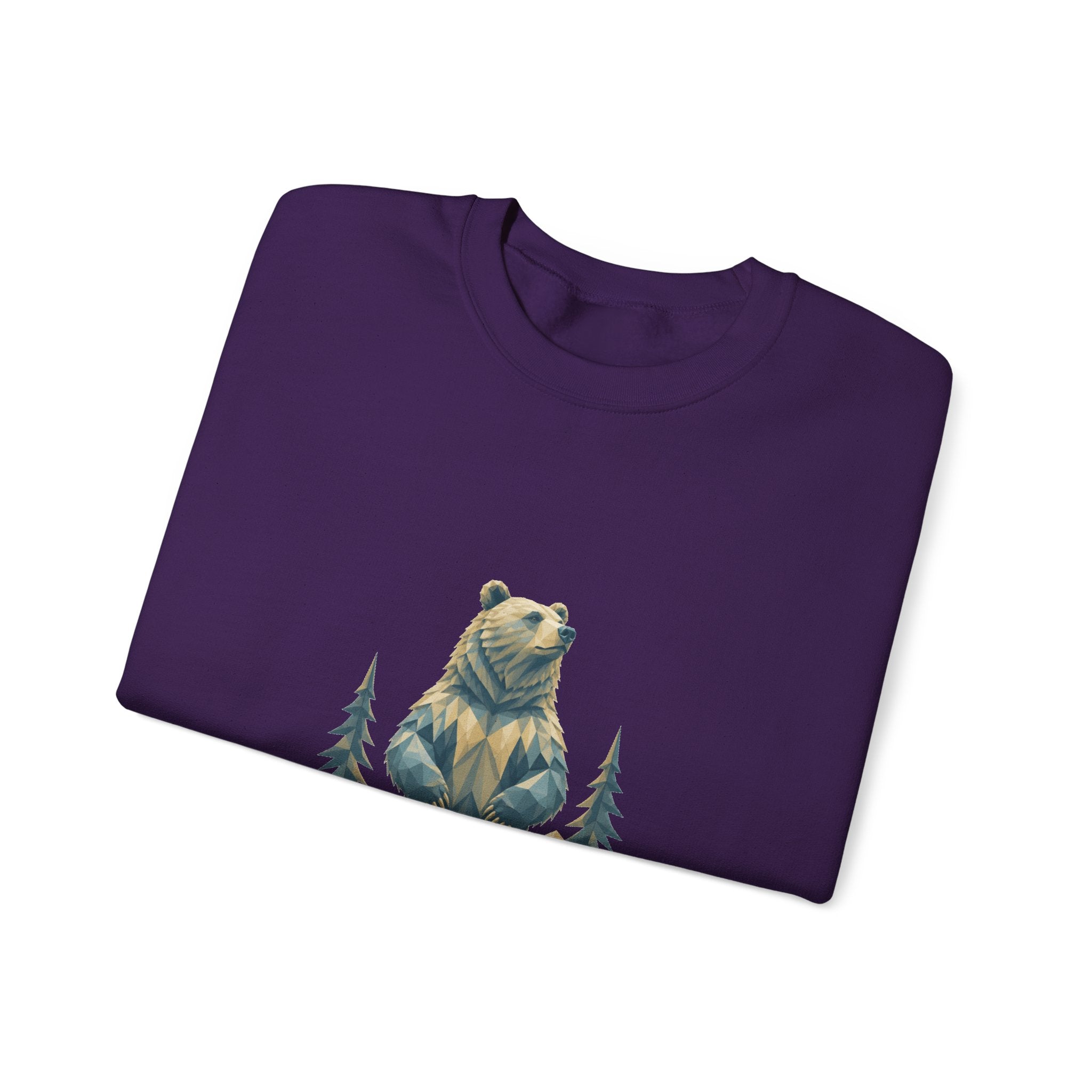 Matching Couple Sweatshirt - Bear & Deer Matching Couple Premium Fleece Sweatshirt Geometric Art His Hers Love Gift - Design A