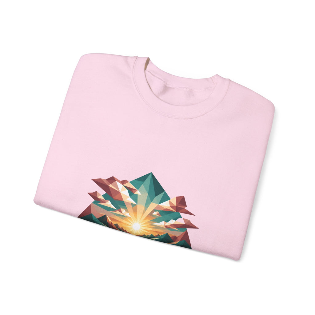 Matching Couple Sweatshirt - Sunrise & Sunset Matching Couple Premium Fleece Sweatshirt Geometric Art His Hers Love Gift - Design A
