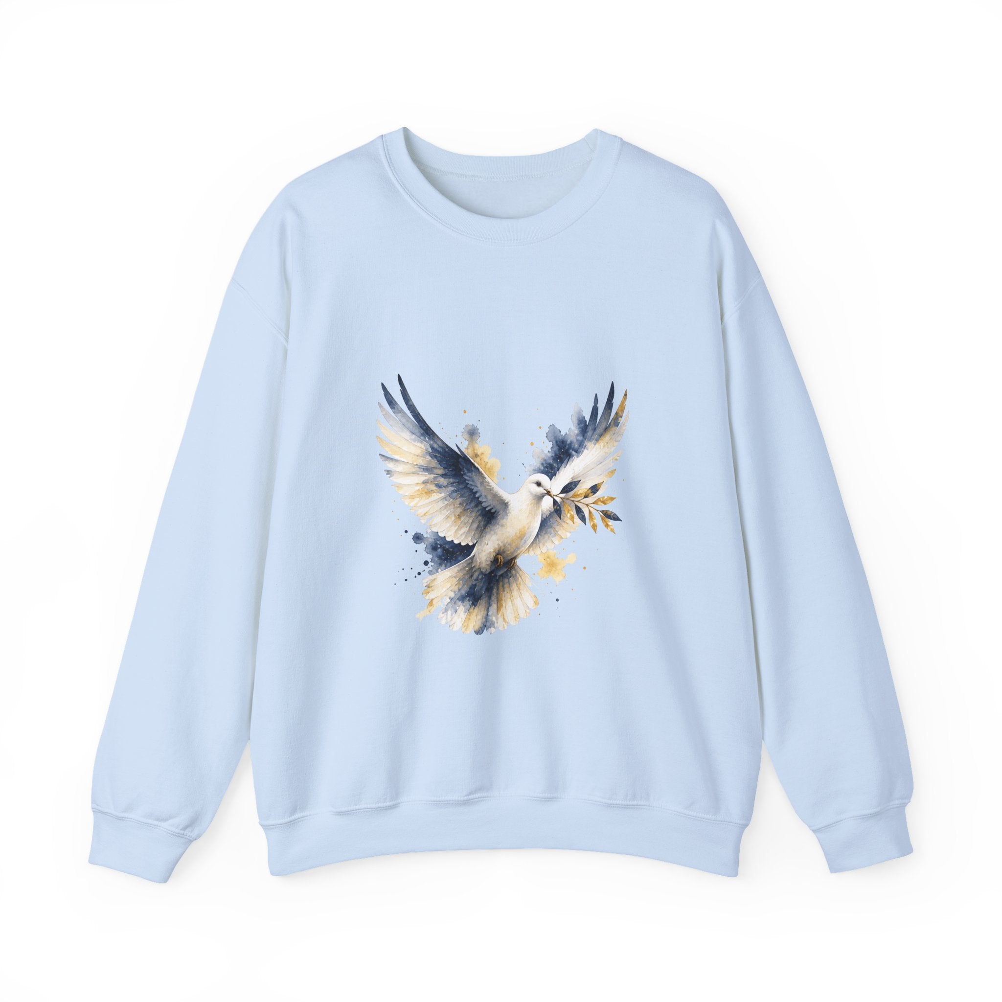 Matching Couple Sweatshirt - Wolf & Dove Matching Couple Comfort Colors Crew Watercolor Art His Hers Birthday Gift - Design B