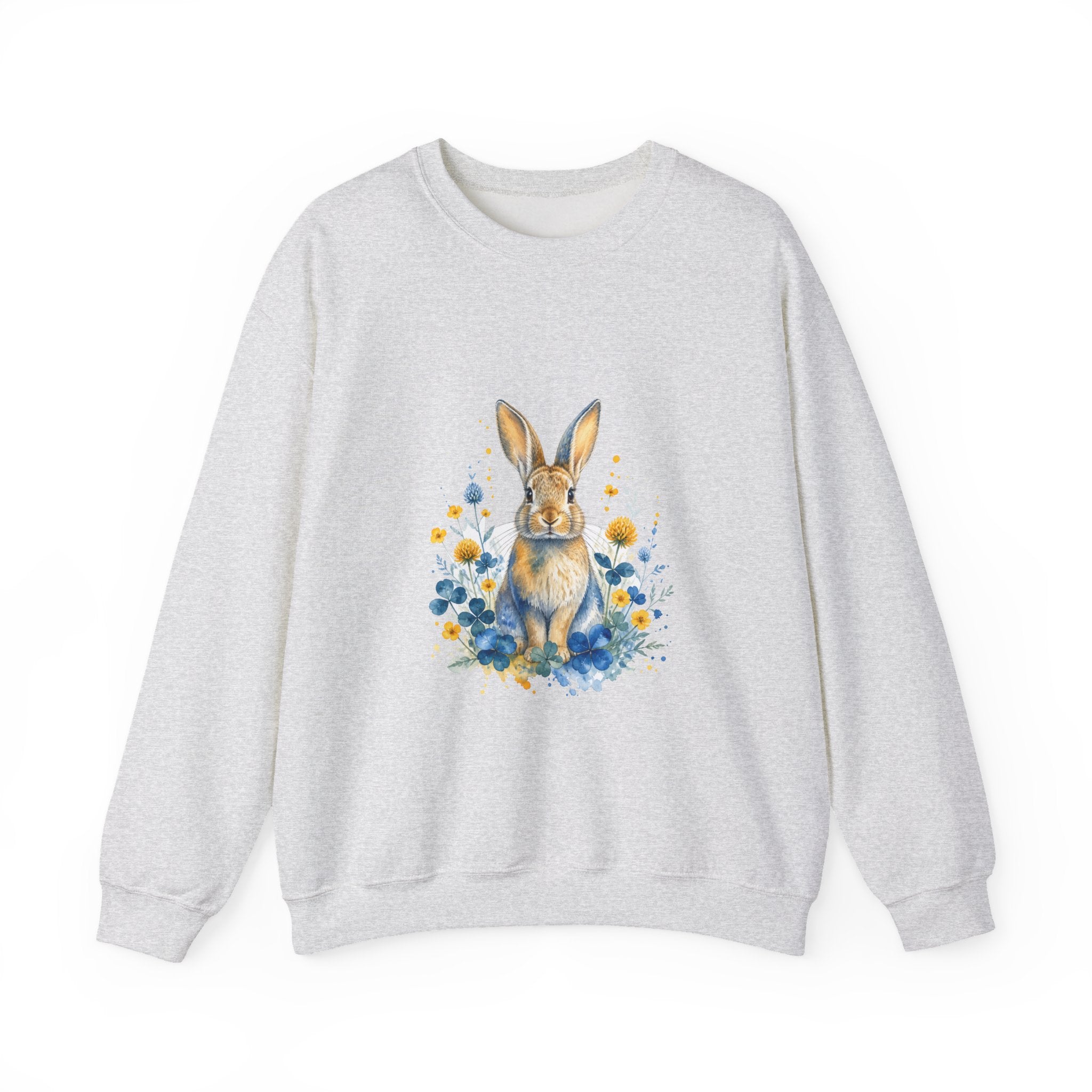 Matching Couple Sweatshirt - Fox & Rabbit Matching Couple Comfort Colors Crew Watercolor Art His Hers Birthday Gift - Design B