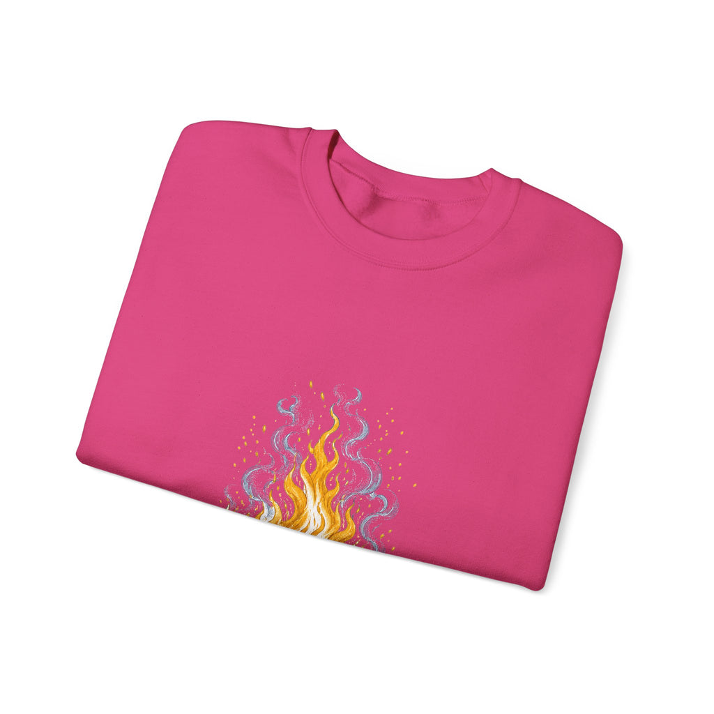 Matching Couple Sweatshirt - Wildfire & Waterfall Matching Couple Comfort Colors Crew Hand-Drawn Art His Hers Anniversary Gift - Design A