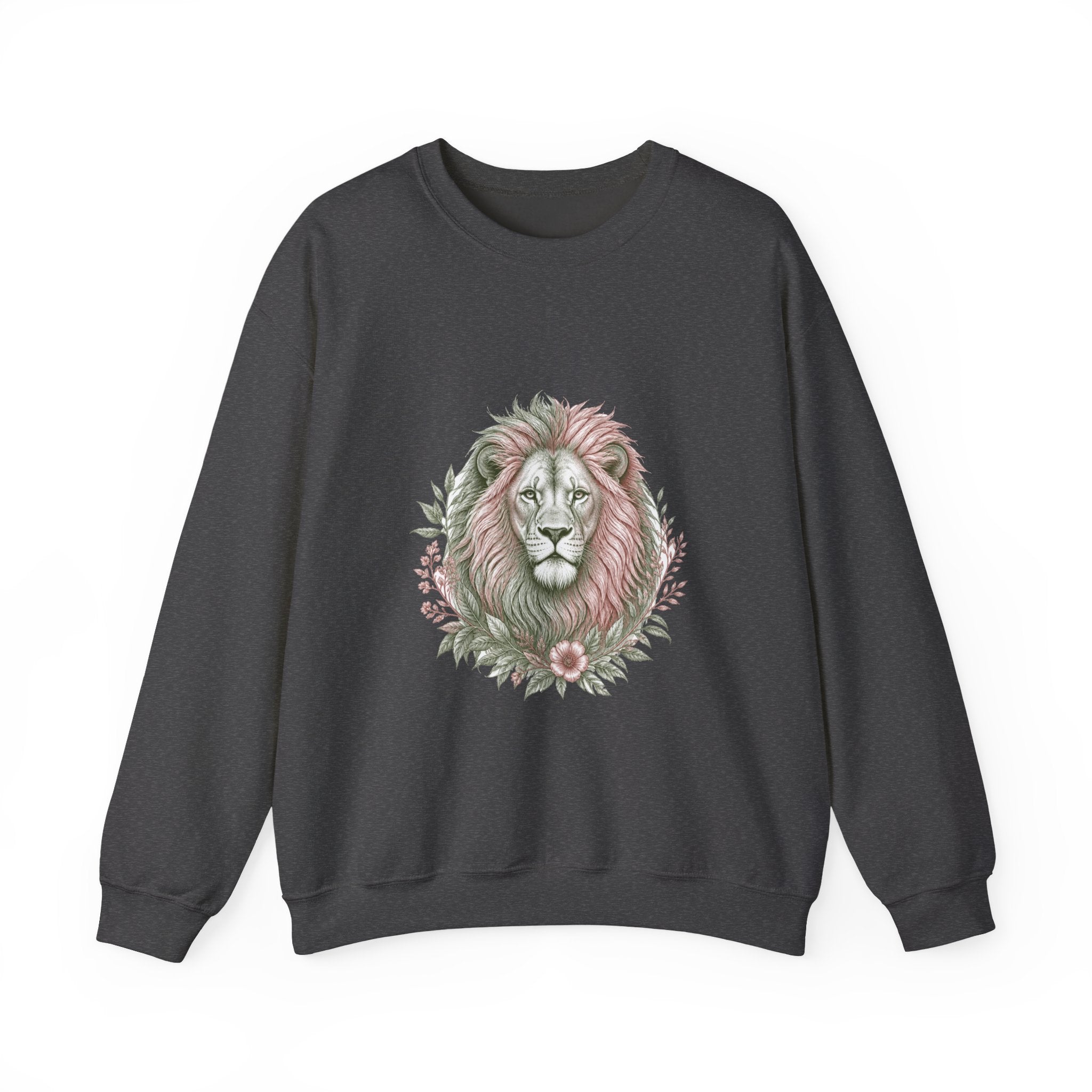 Matching Couple Sweatshirt - Lion & Lamb Matching Couple Premium Fleece Sweatshirt Hand-Drawn Art His Hers Anniversary Gift - Design A
