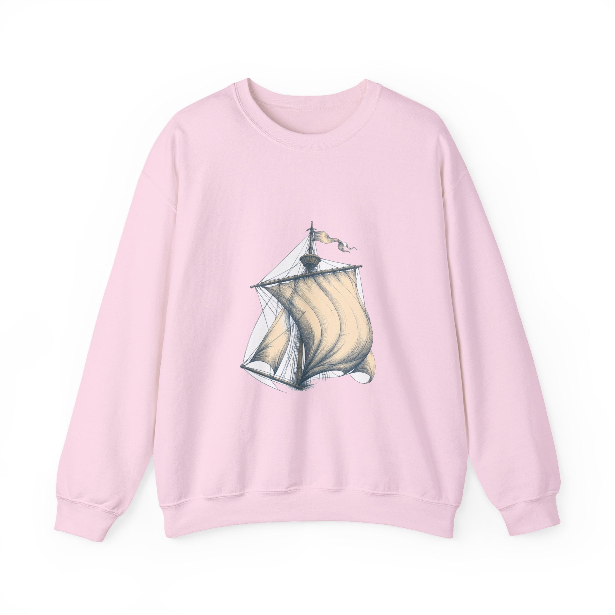 Matching Couple Sweatshirt - Anchor & Sail Matching Couple Comfort Colors Crew Hand-Drawn Art His Hers Anniversary Gift - Design B