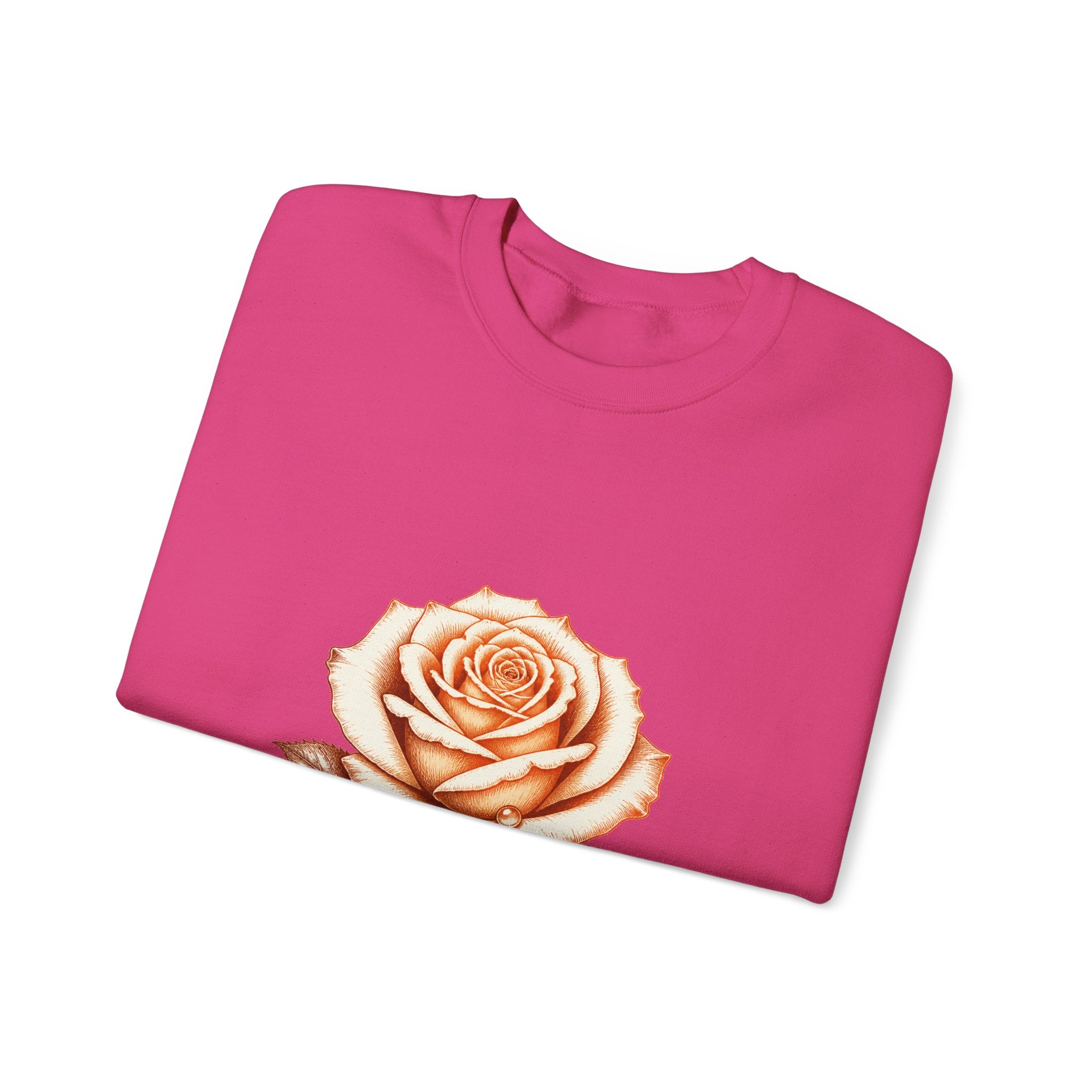 Matching Couple Sweatshirt - Rose & Thorn Matching Couple Premium Fleece Sweatshirt Hand-Drawn Art His Hers Anniversary Gift - Design A
