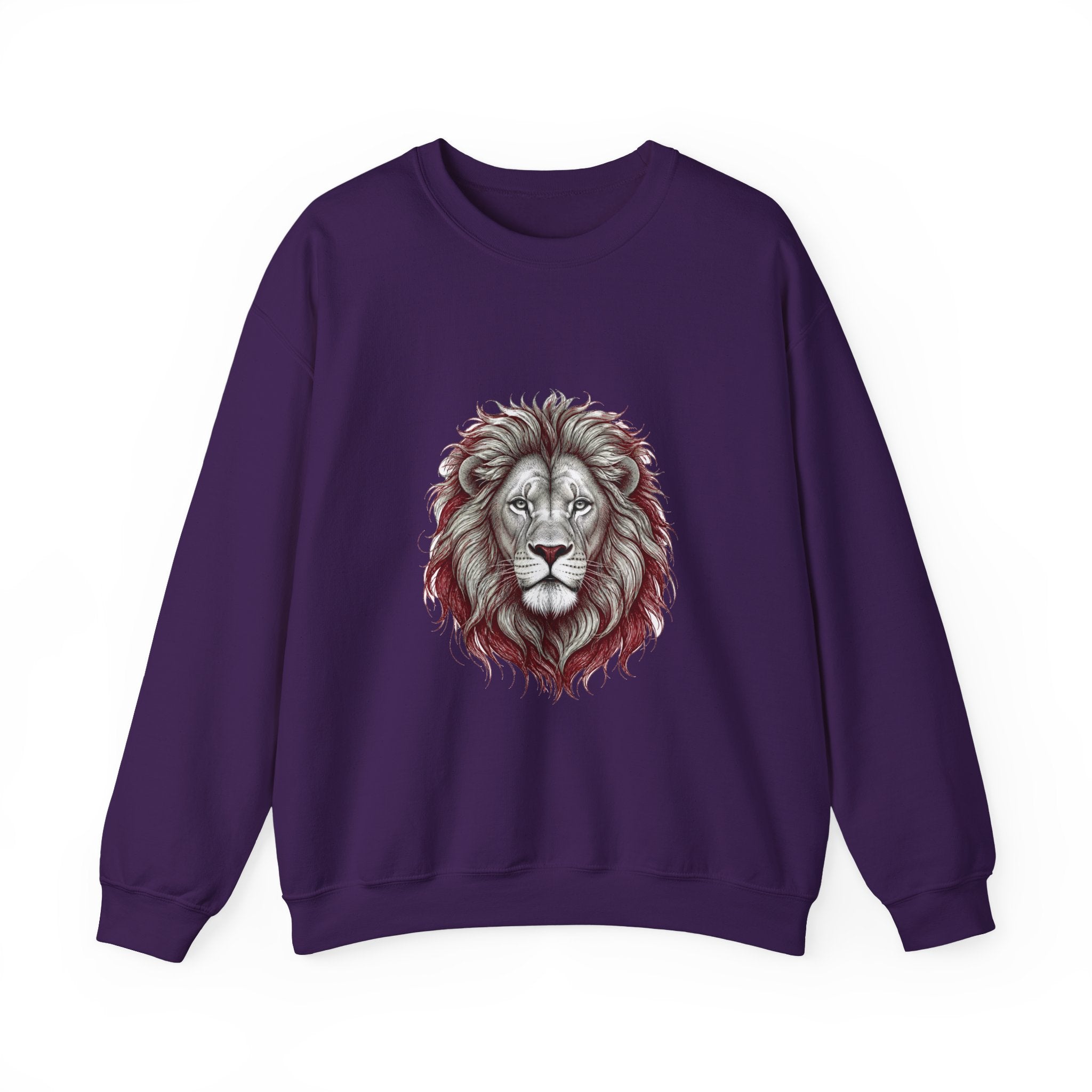 Matching Couple Sweatshirt - Lion & Lamb Matching Couple Crewneck Sweatshirt Hand-Drawn Art His Hers Best Friend Gift - Design A