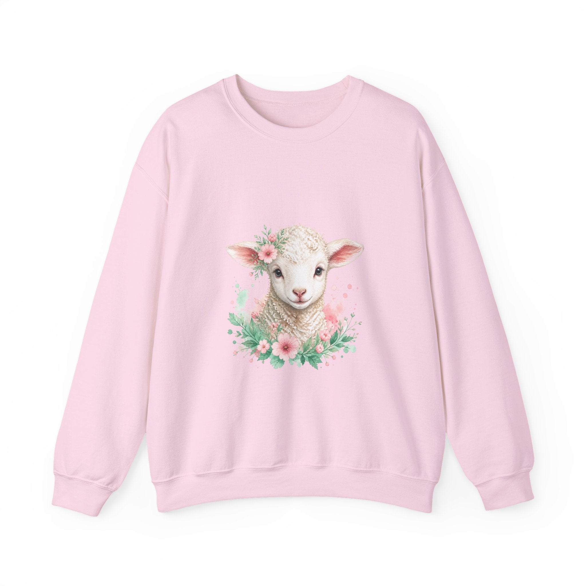 Matching Couple Sweatshirt - Lion & Lamb Matching Couple Premium Fleece Sweatshirt Watercolor Art His Hers Birthday Gift - Design B