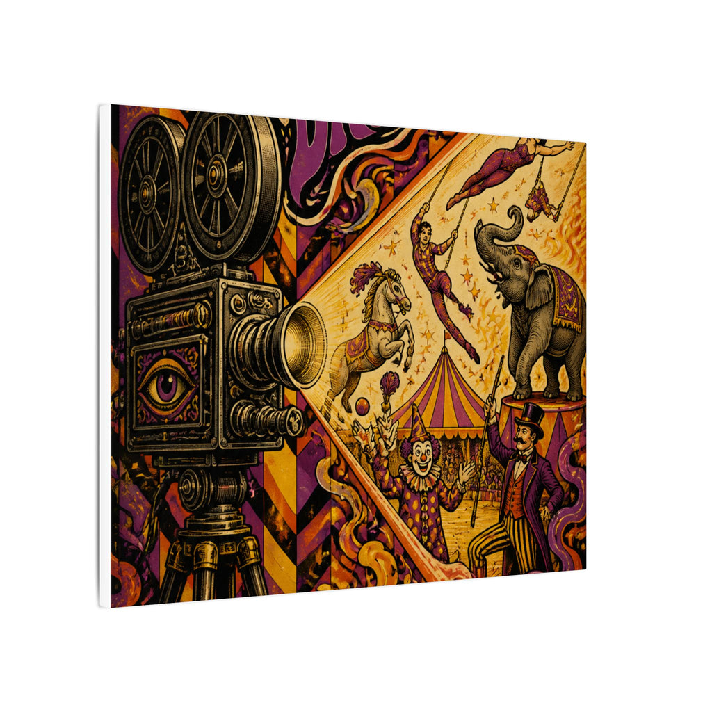 Film Camera Projector Show Wall Art Canvas 24×36 Psychedelic Dining Room Decor Maximalist Print