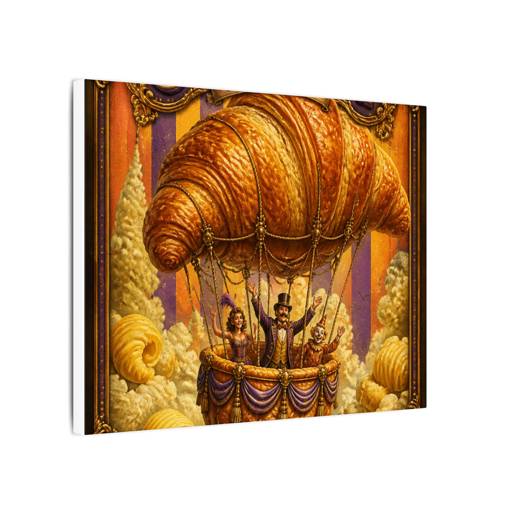 Croissant Hot Air Balloon Wall Art Canvas 16×20 Baroque Home Office Decor Maximalist Print