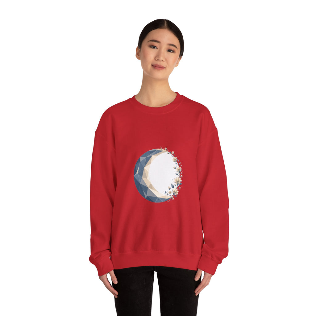 Matching Couple Sweatshirt - Waxing & Waning Moon Matching Couple Comfort Colors Crew Geometric Art His Hers Love Gift - Design A