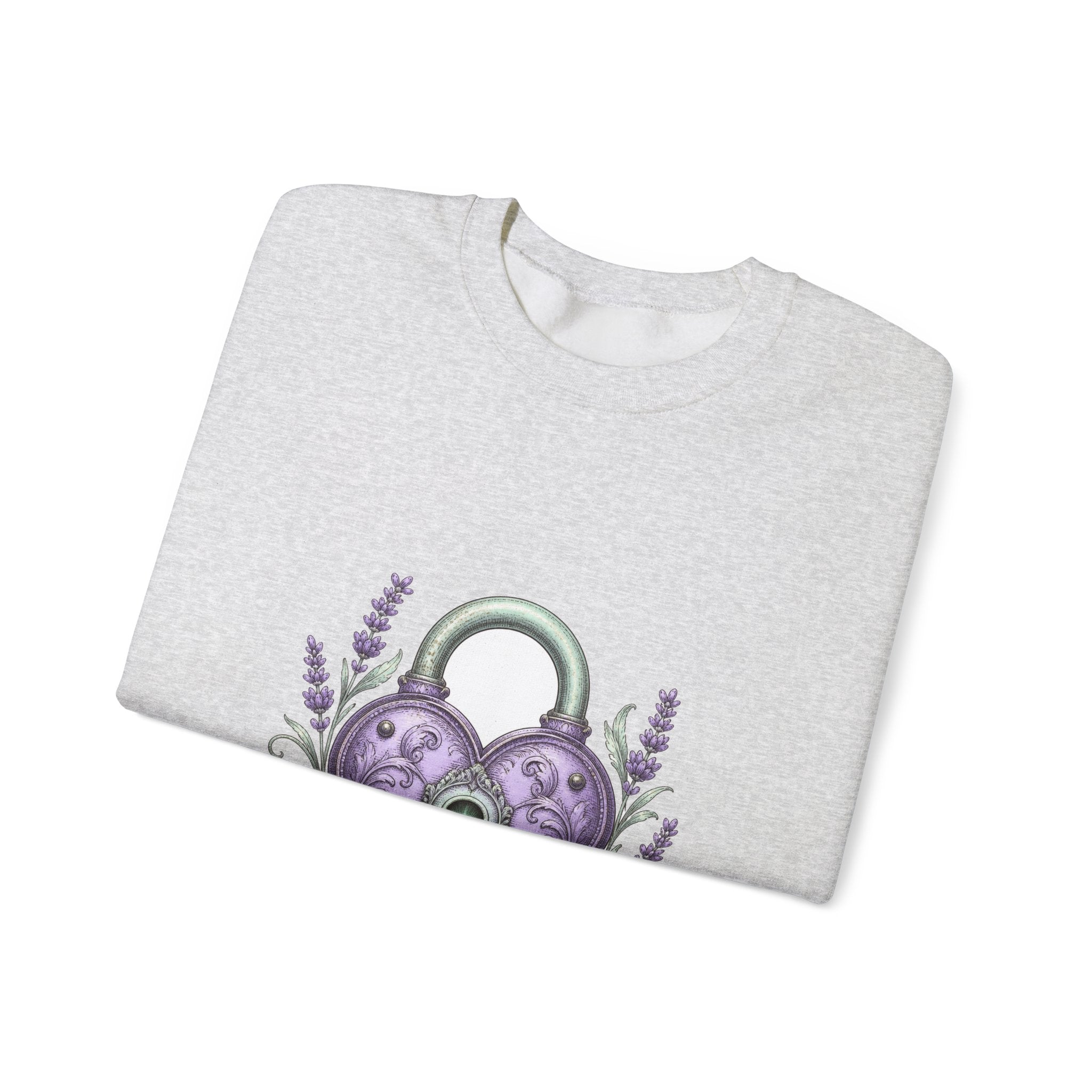 Matching Couple Sweatshirt - Key & Lock Matching Couple Comfort Colors Crew Vintage Art His Hers Honeymoon Gift - Design B