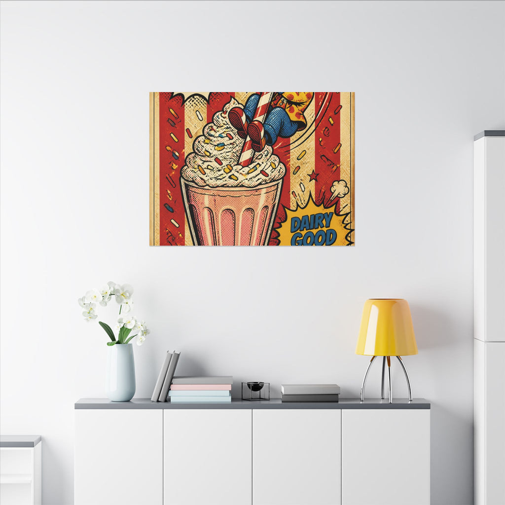 Milkshake Slide Clown Wall Art Canvas 24×36 Pop Art Restaurant Decor Maximalist Print