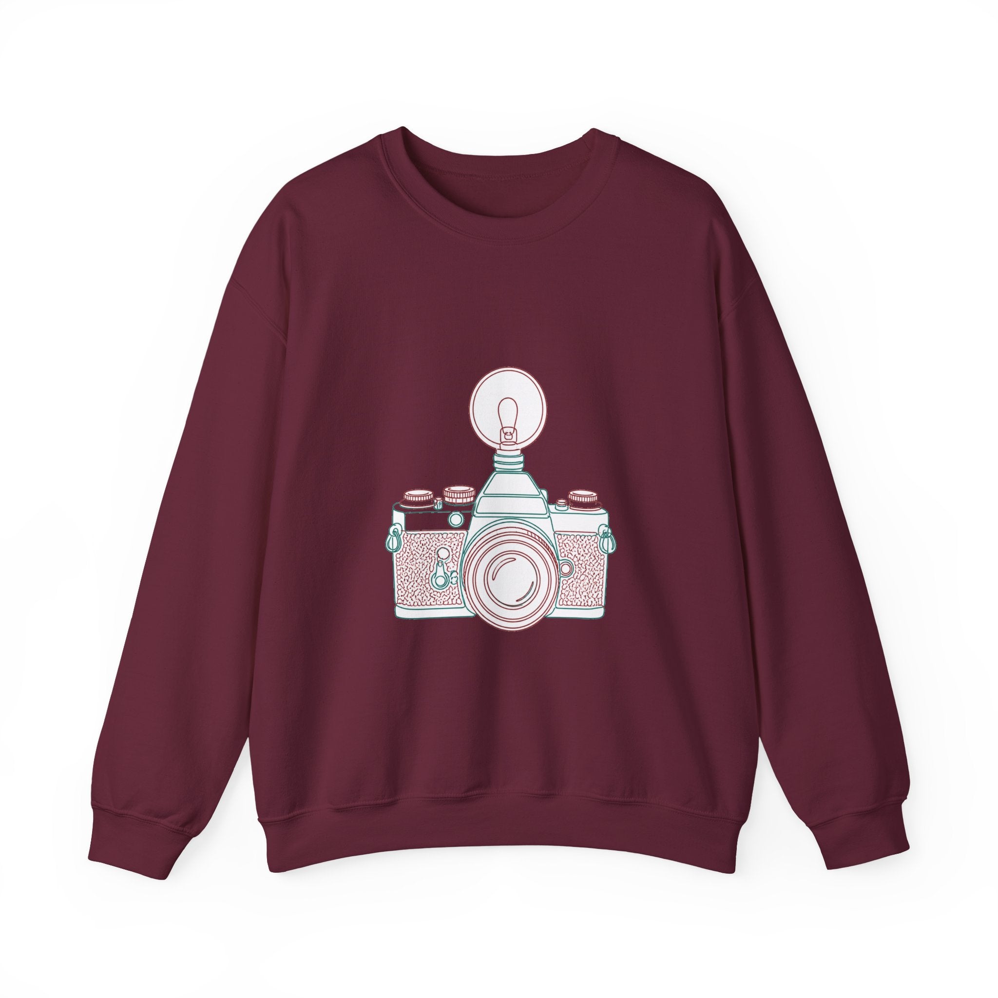 Matching Couple Sweatshirt - Camera & Film Matching Couple Premium Fleece Sweatshirt Minimalist Art His Hers Christmas Gift - Design A