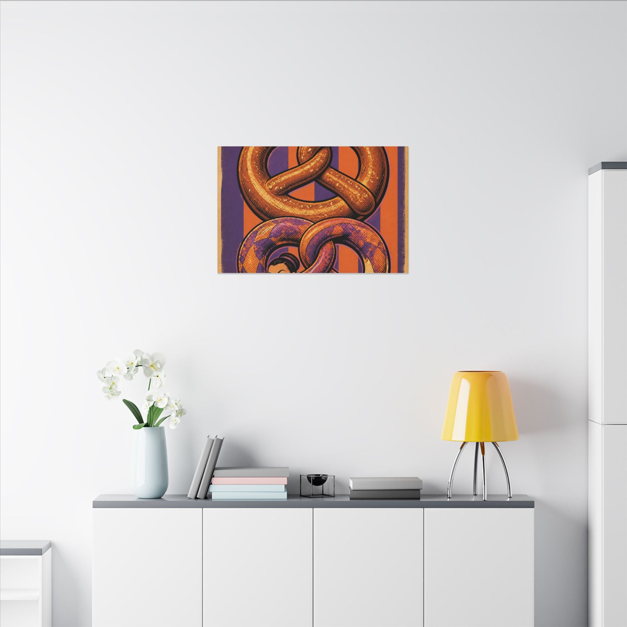 Pretzel Contortionist Wall Art Canvas 16×20 Pop Art Living Room Decor Maximalist Print