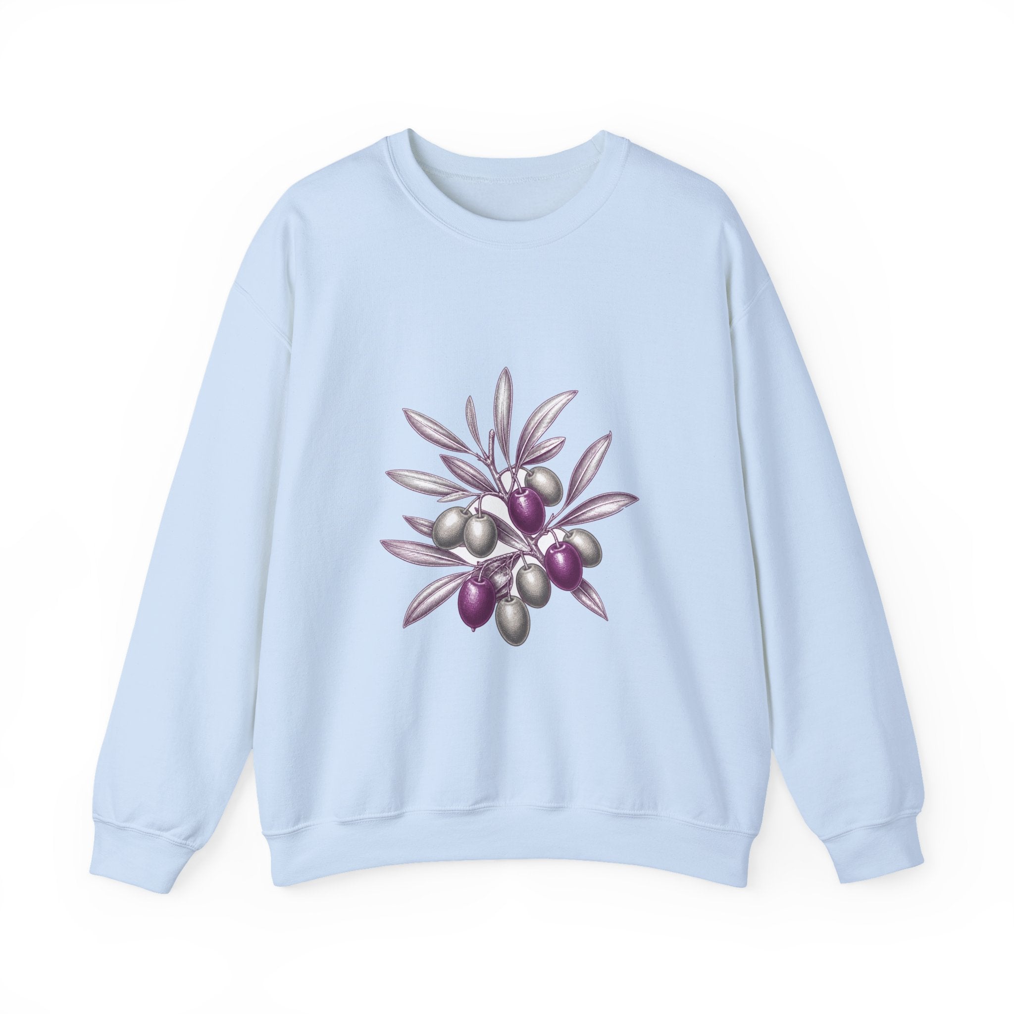Matching Couple Sweatshirt - Olive Branch & Fig Matching Couple Crewneck Sweatshirt Vintage Art His Hers Wedding Gift - Design A