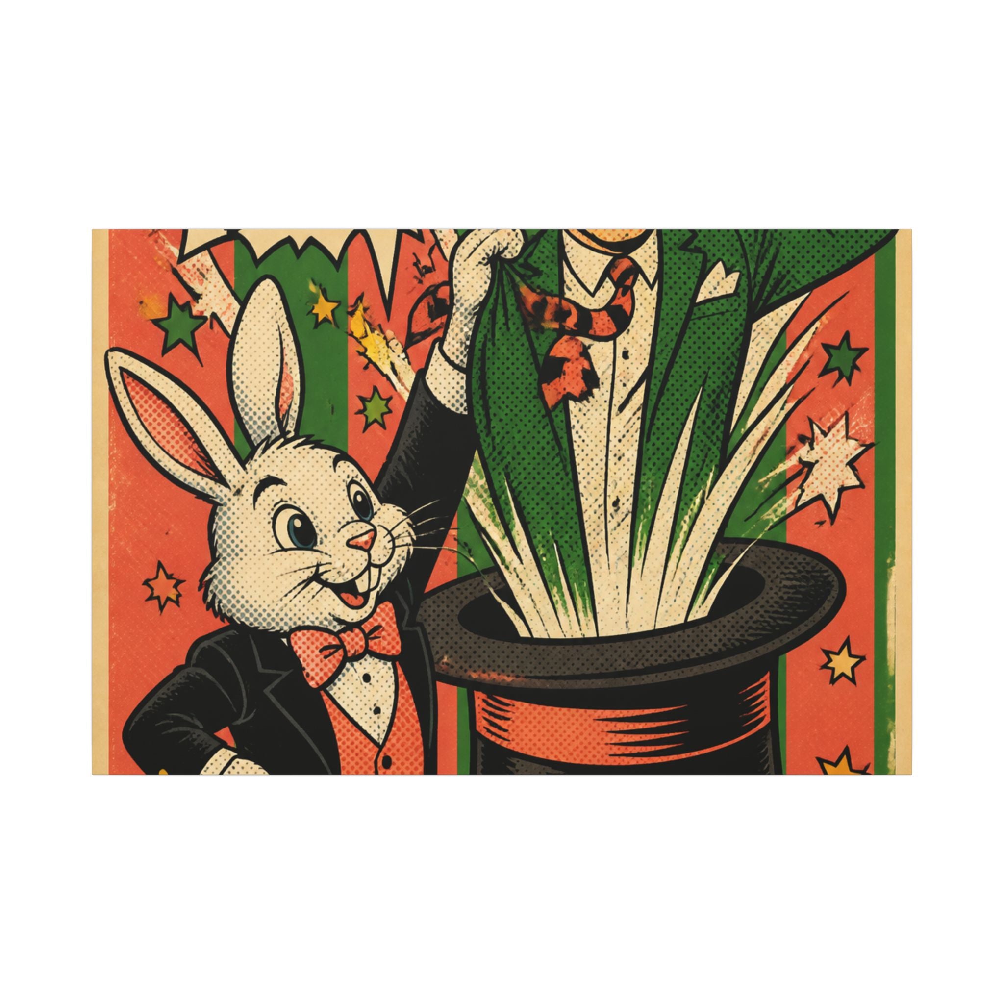 Magic Hat Rabbit Wall Art Canvas 16×20 Pop Art Living Room Decor Maximalist Print