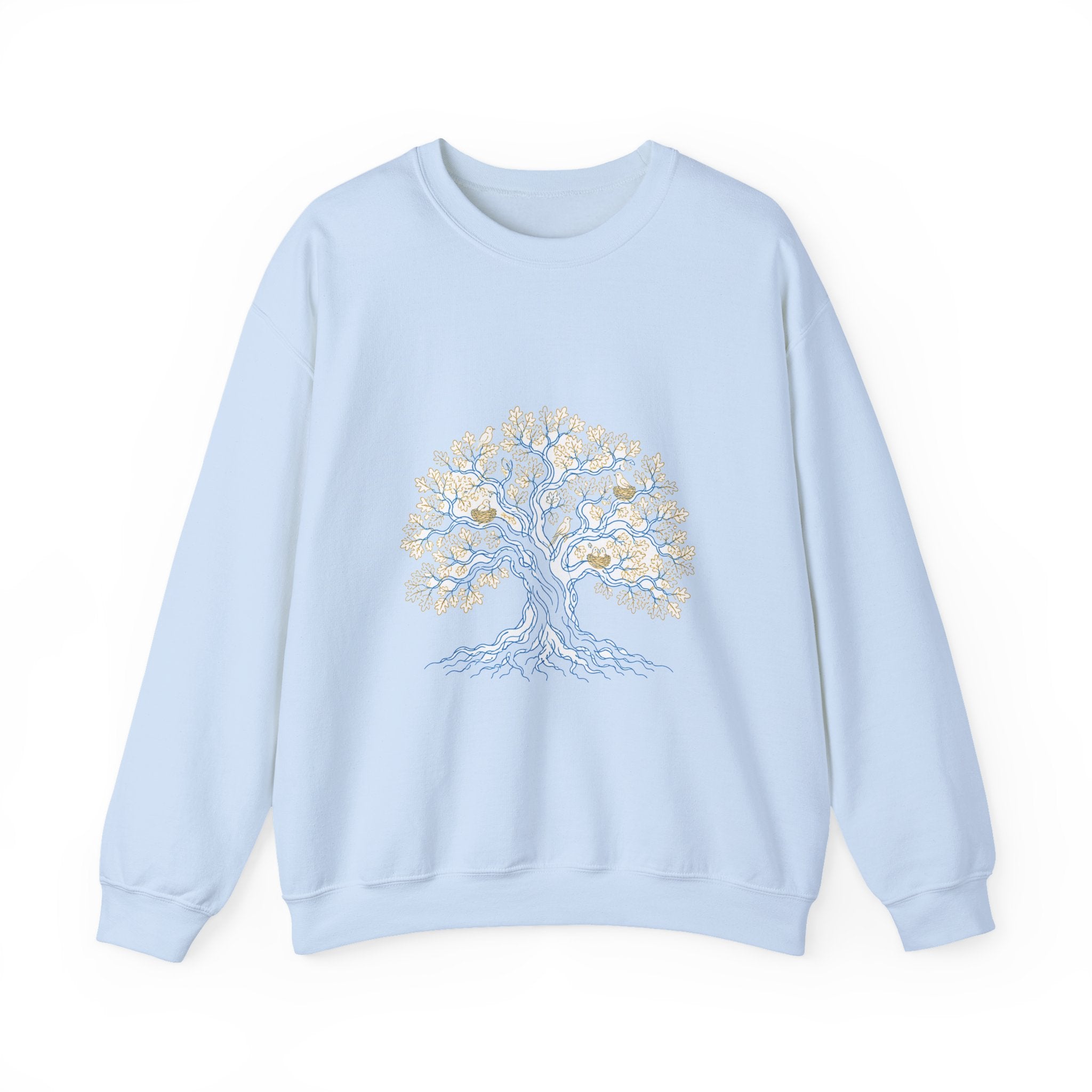 Matching Couple Sweatshirt - Ancient Oak & Deep Roots Matching Couple Crewneck Sweatshirt Minimalist Art His Hers Valentine Gift - Design A
