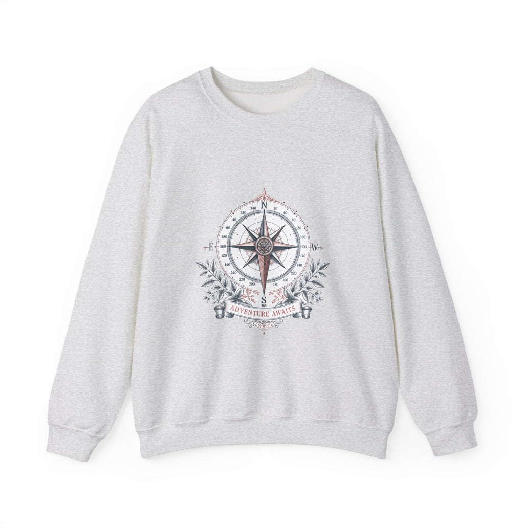 Matching Couple Sweatshirt - Compass North & South Matching Couple Crewneck Sweatshirt Vintage Art His Hers Wedding Gift - Design B