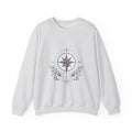 Matching Couple Sweatshirt - Compass North & South Matching Couple Crewneck Sweatshirt Vintage Art His Hers Wedding Gift - Design B