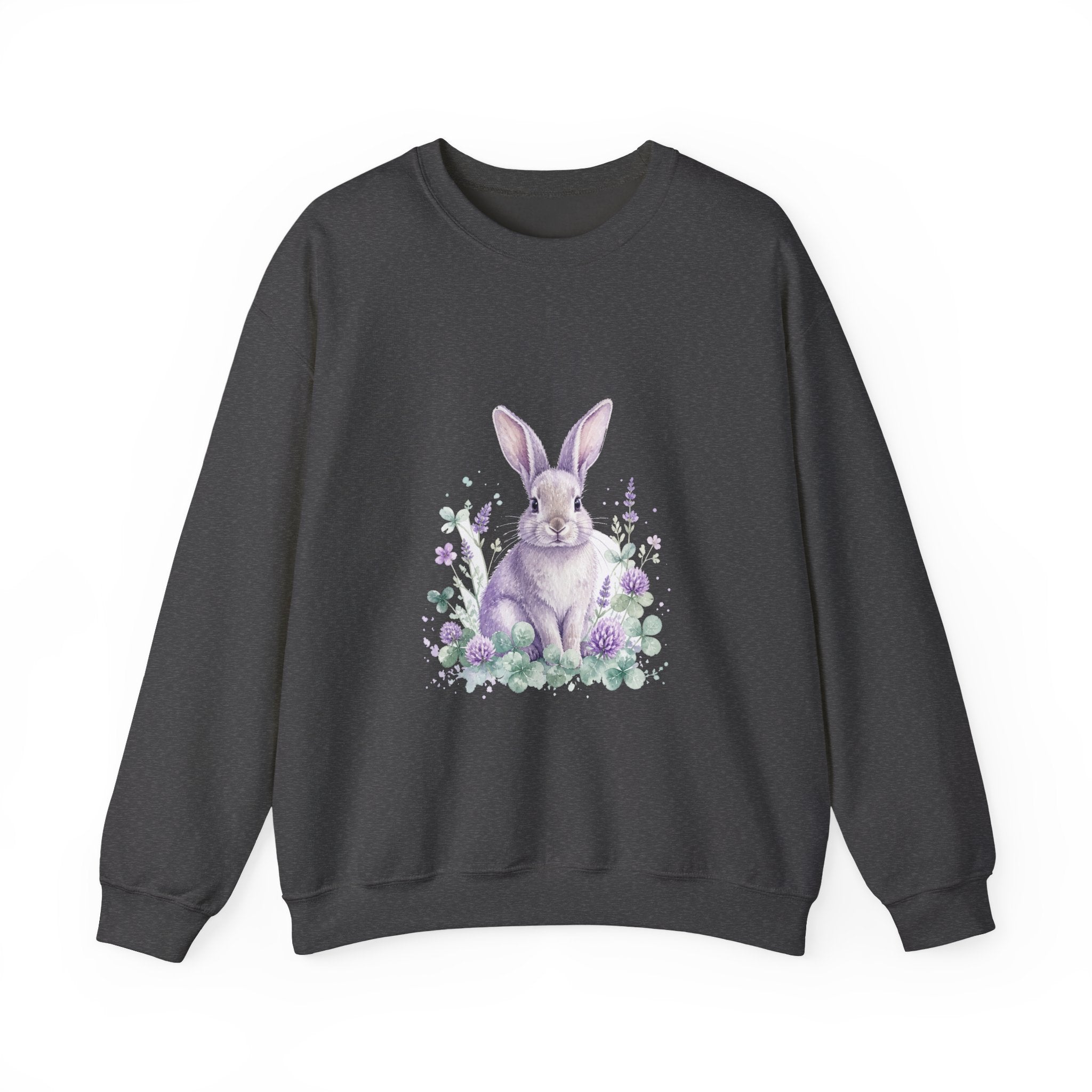Matching Couple Sweatshirt - Fox & Rabbit Matching Couple Crewneck Sweatshirt Watercolor Art His Hers Engagement Gift - Design B