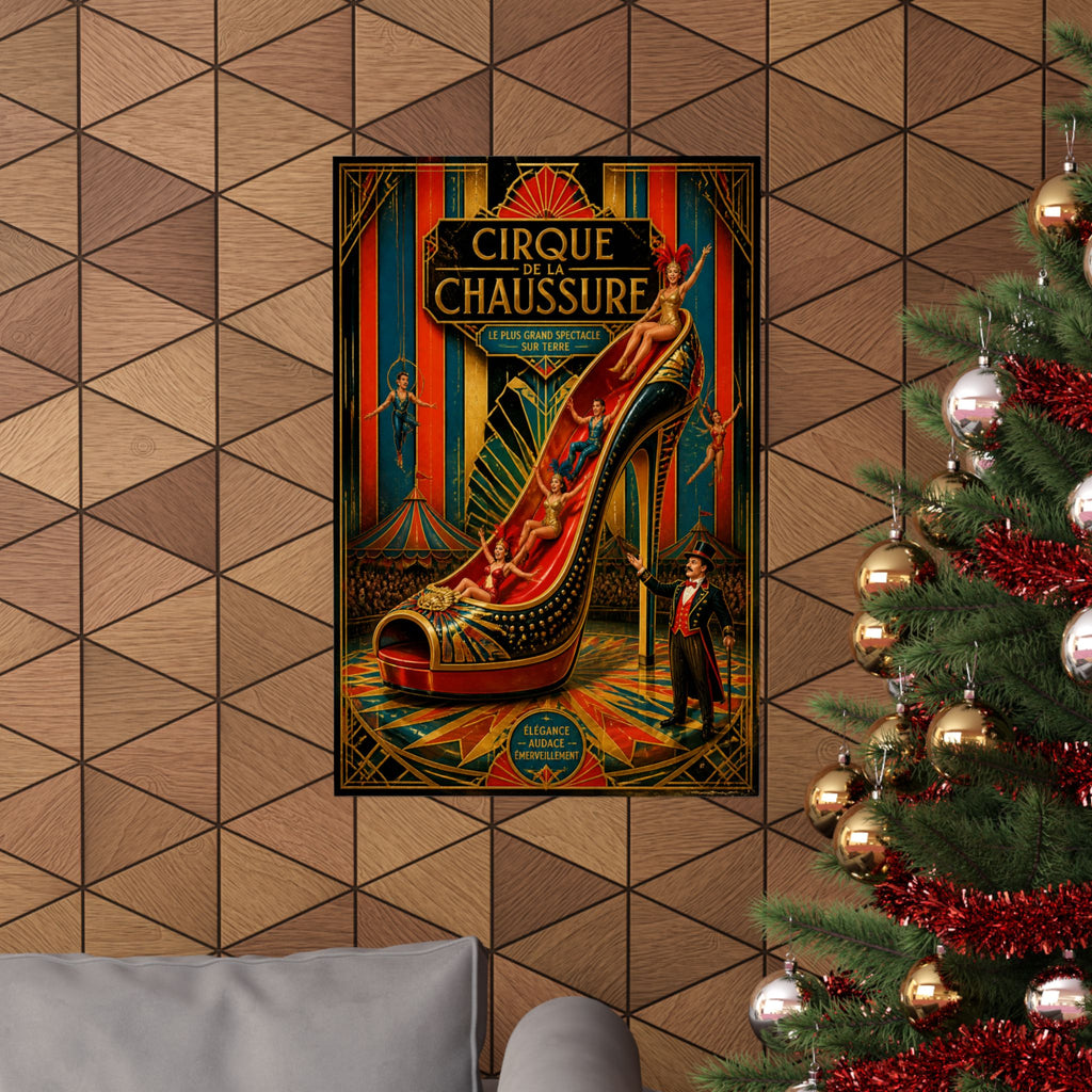 High Heel Slide Wall Art Poster 18×24 Art Deco Entryway Decor Maximalist Print