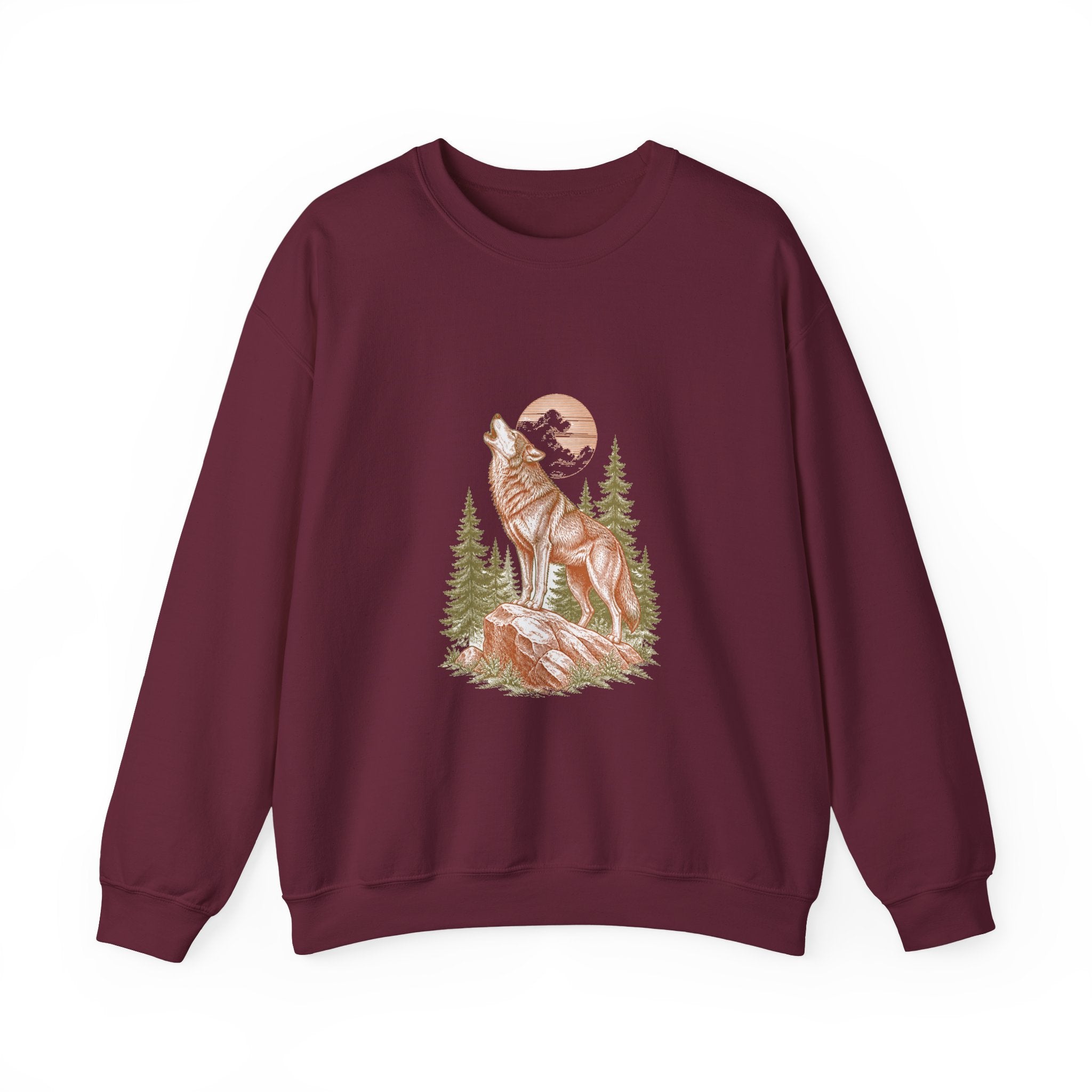 Matching Couple Sweatshirt - Wolf & Dove Matching Couple Crewneck Sweatshirt Vintage Art His Hers Wedding Gift - Design A