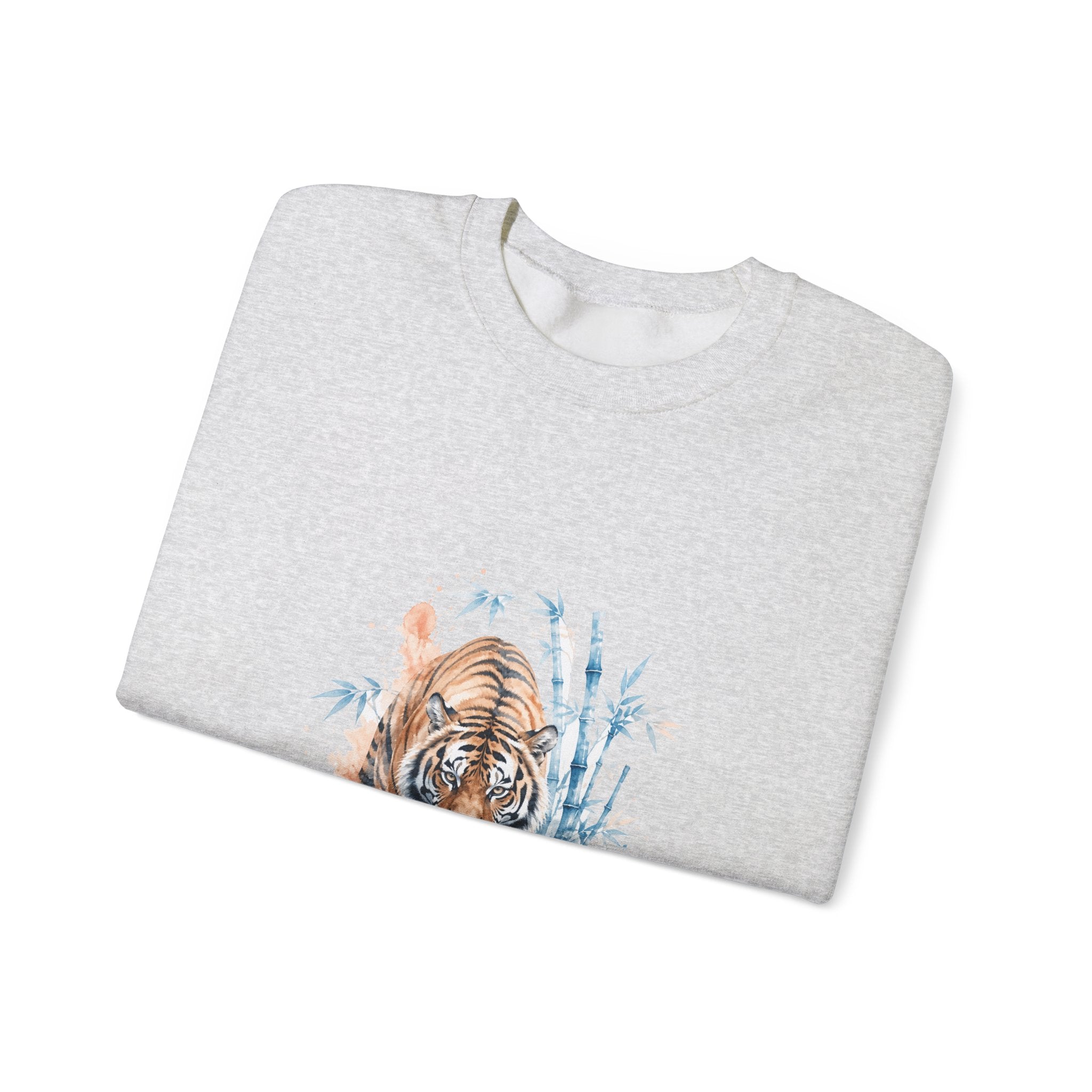 Matching Couple Sweatshirt - Tiger & Crane Matching Couple Comfort Colors Crew Watercolor Art His Hers Birthday Gift - Design A