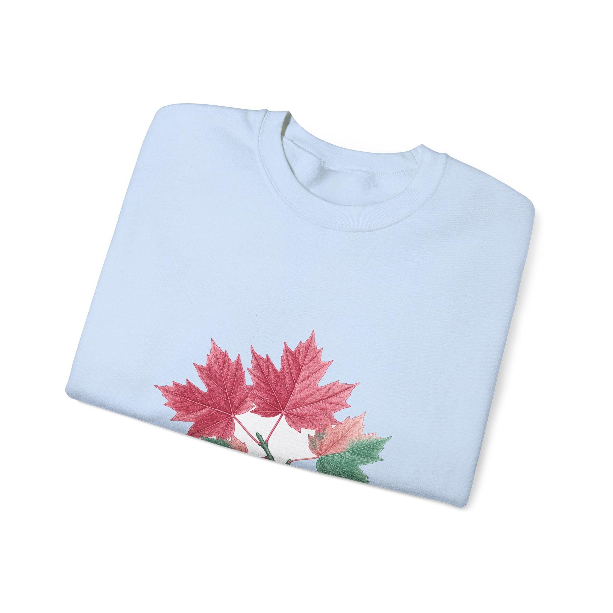 Matching Couple Sweatshirt - Cherry Blossom & Maple Leaf Matching Couple Premium Fleece Sweatshirt Vintage Art His Hers Honeymoon Gift - Design B
