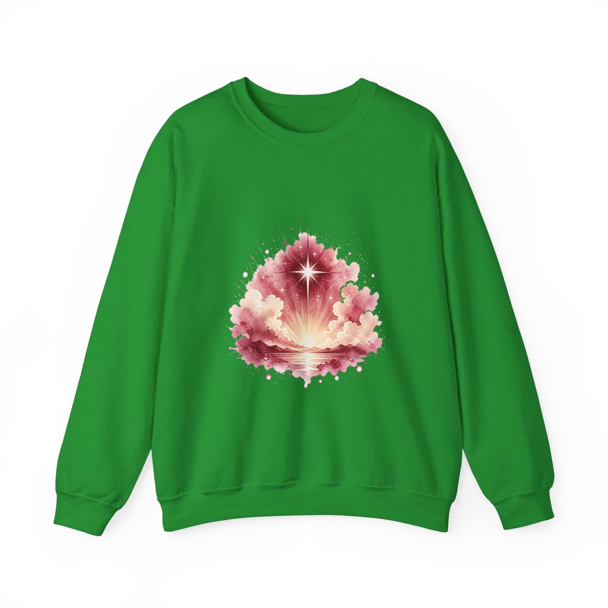Matching Couple Sweatshirt - Evening & Morning Star Matching Couple Crewneck Sweatshirt Watercolor Art His Hers Engagement Gift - Design B