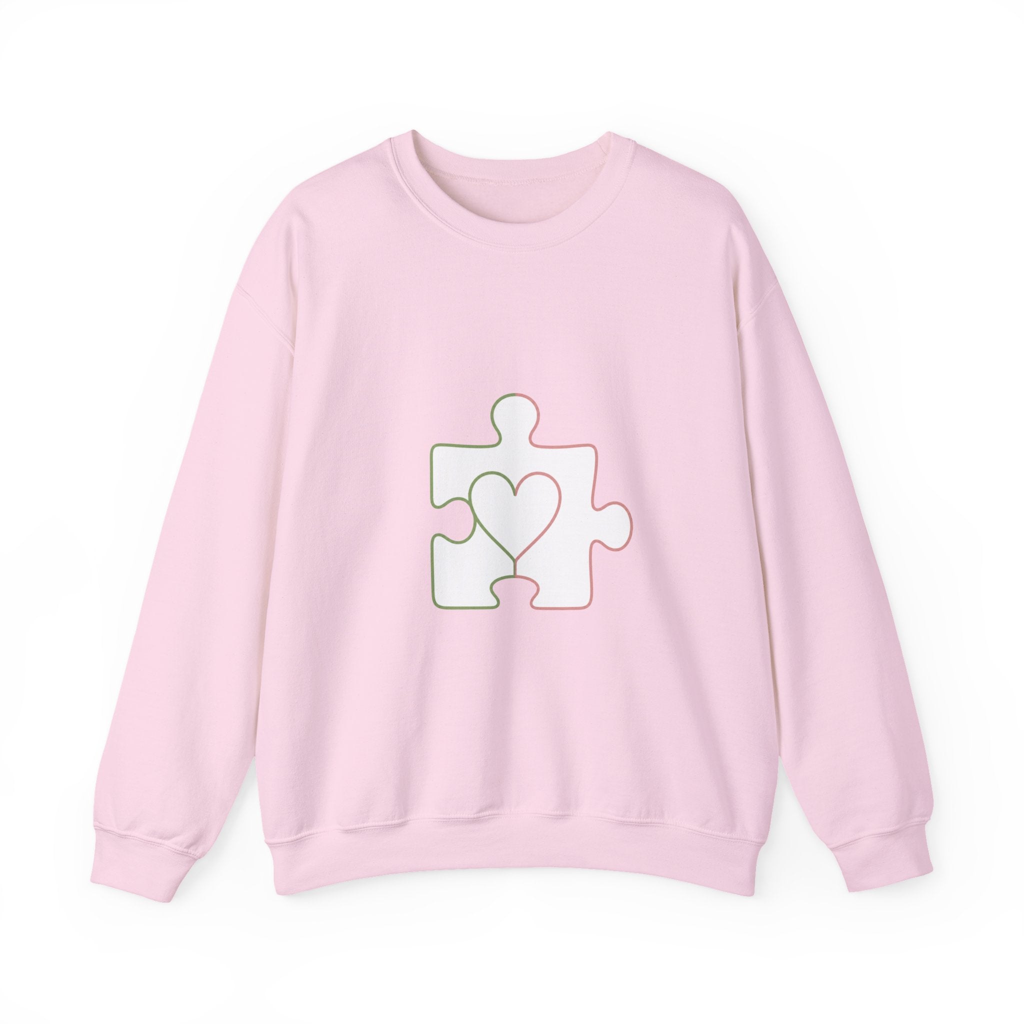 Matching Couple Sweatshirt - Puzzle Pieces Matching Couple Crewneck Sweatshirt Minimalist Art His Hers Valentine Gift - Design B