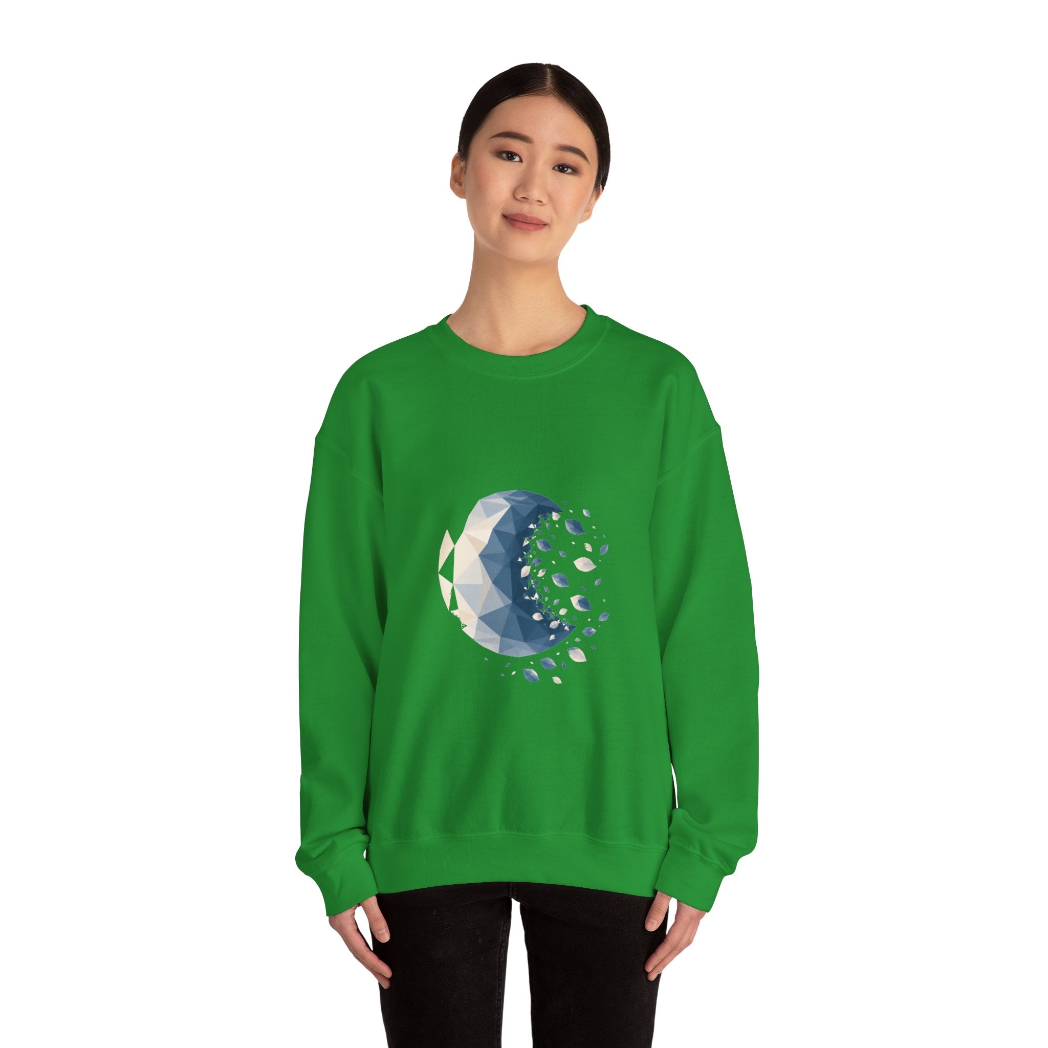 Matching Couple Sweatshirt - Waxing & Waning Moon Matching Couple Comfort Colors Crew Geometric Art His Hers Love Gift - Design B