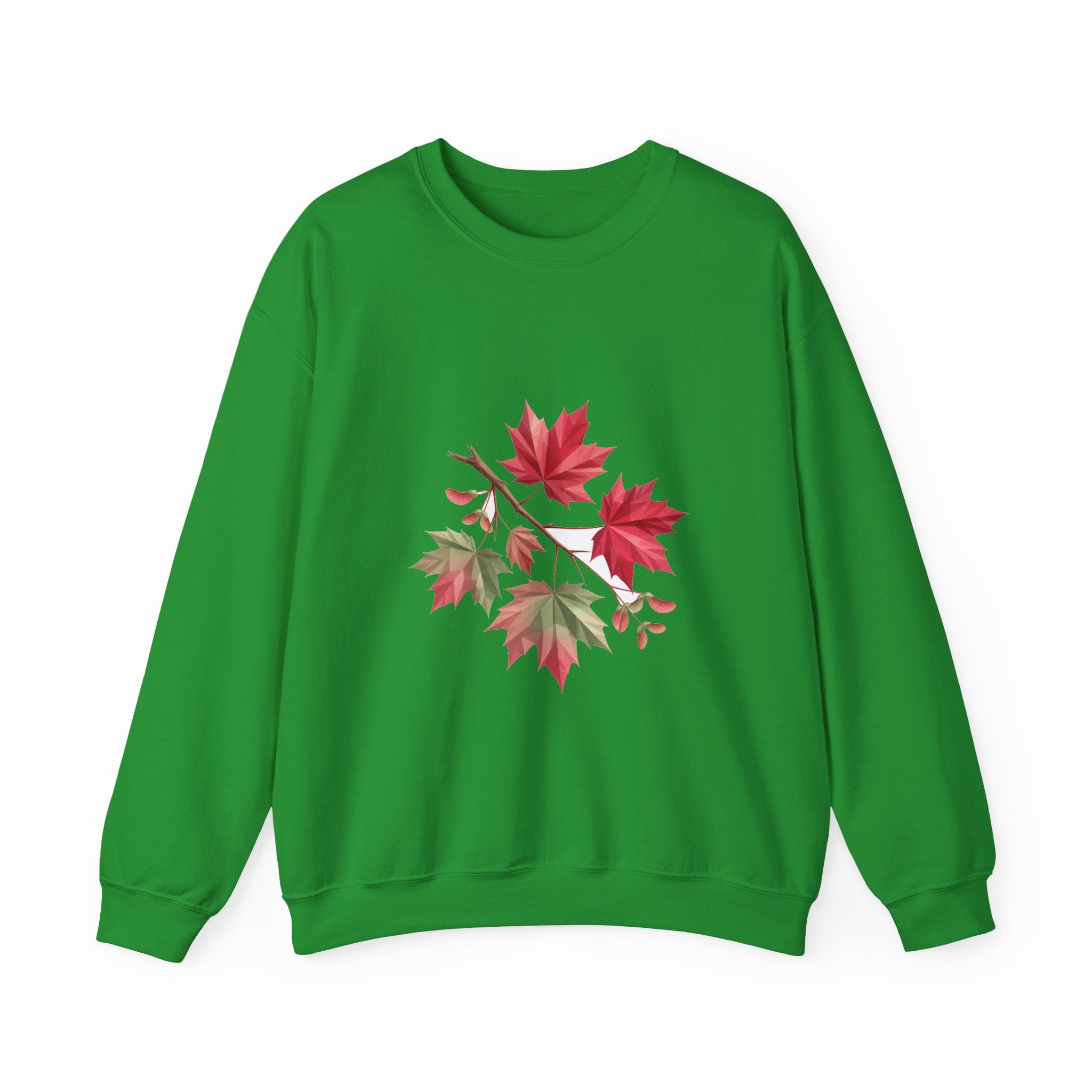 Matching Couple Sweatshirt - Cherry Blossom & Maple Leaf Matching Couple Premium Fleece Sweatshirt Geometric Art His Hers Love Gift - Design B
