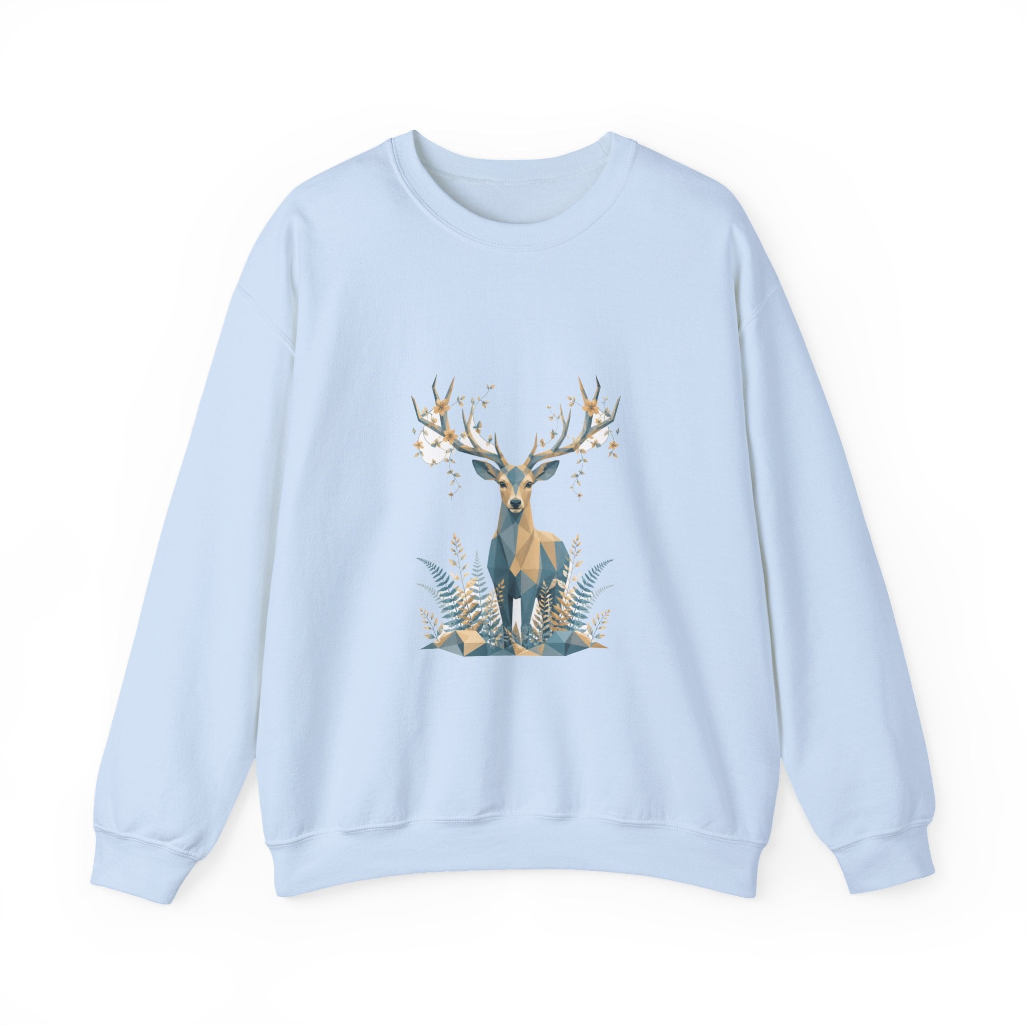 Matching Couple Sweatshirt - Bear & Deer Matching Couple Premium Fleece Sweatshirt Geometric Art His Hers Love Gift - Design B