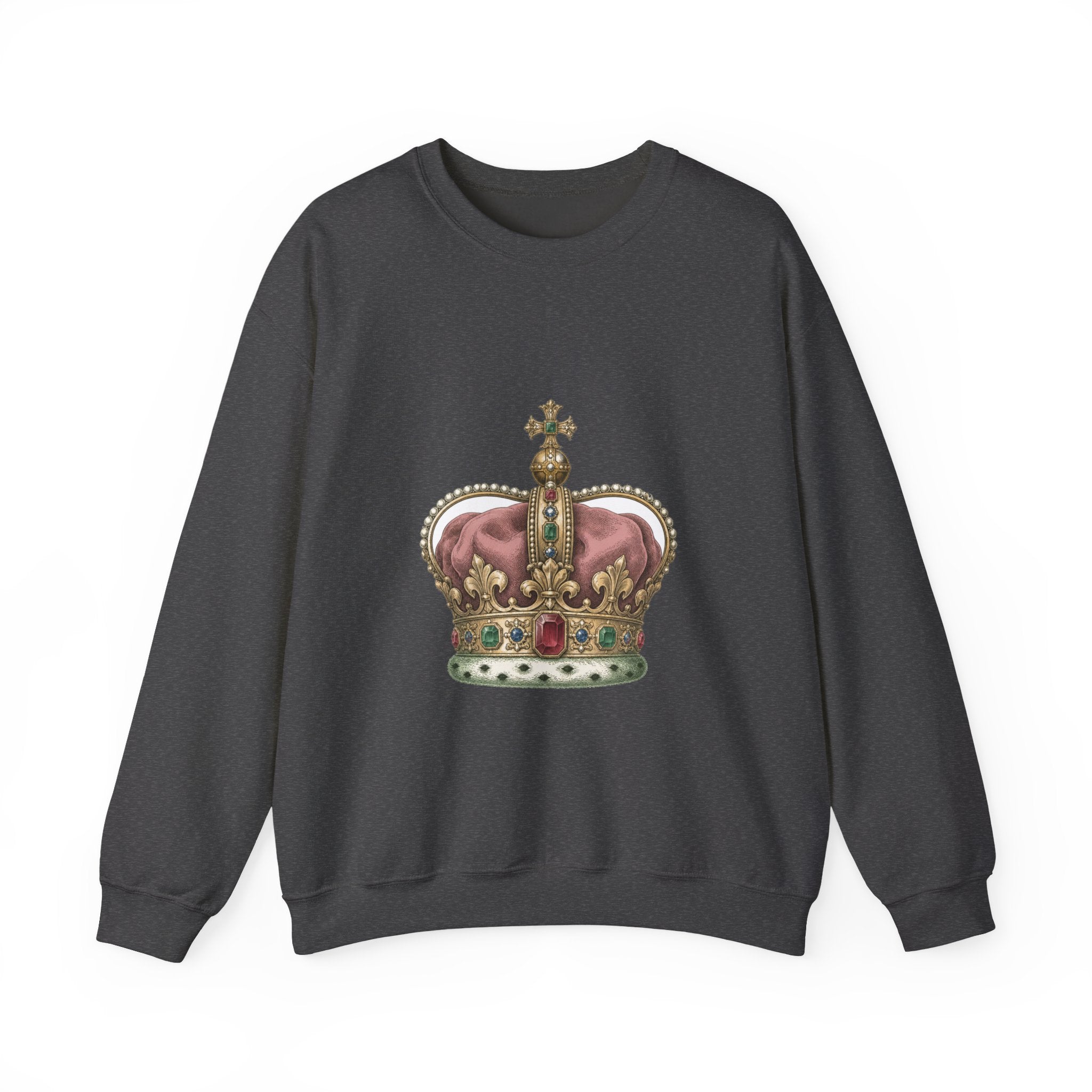 Matching Couple Sweatshirt - Crown & Shield Matching Couple Comfort Colors Crew Vintage Art His Hers Honeymoon Gift - Design A