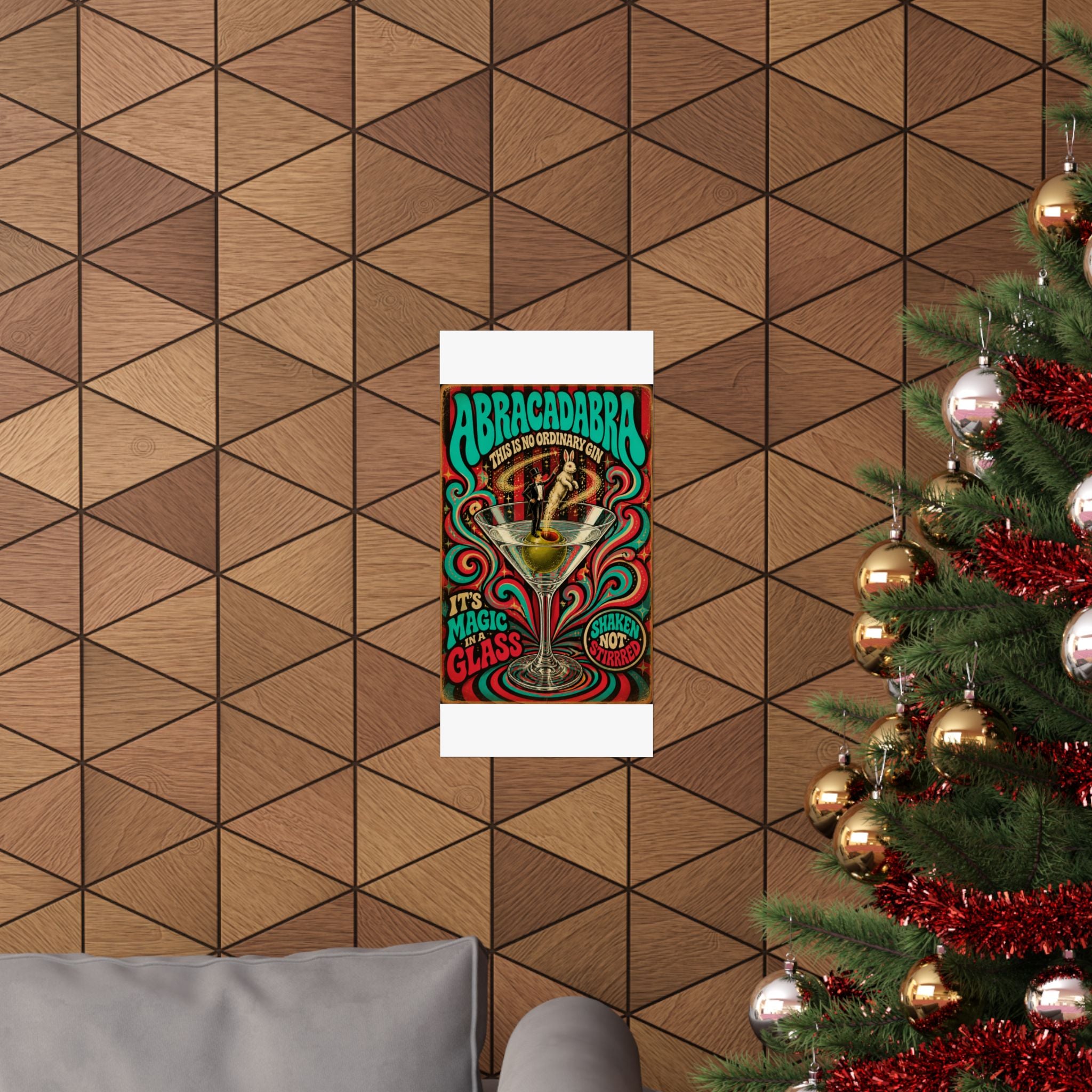 Martini Magician Wall Art Poster 24×36 Psychedelic Dining Room Decor Maximalist Print
