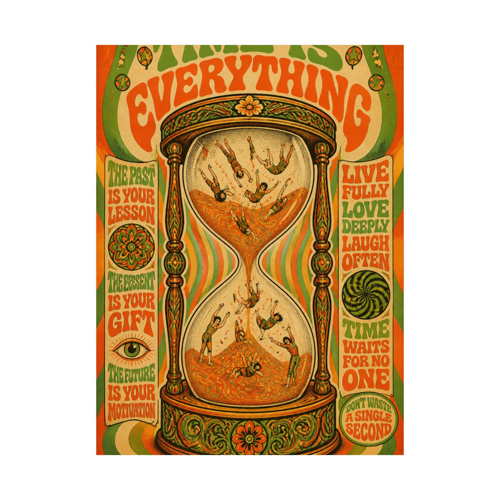Hourglass Acrobats Wall Art Poster 24×36 Psychedelic Dining Room Decor Maximalist Print