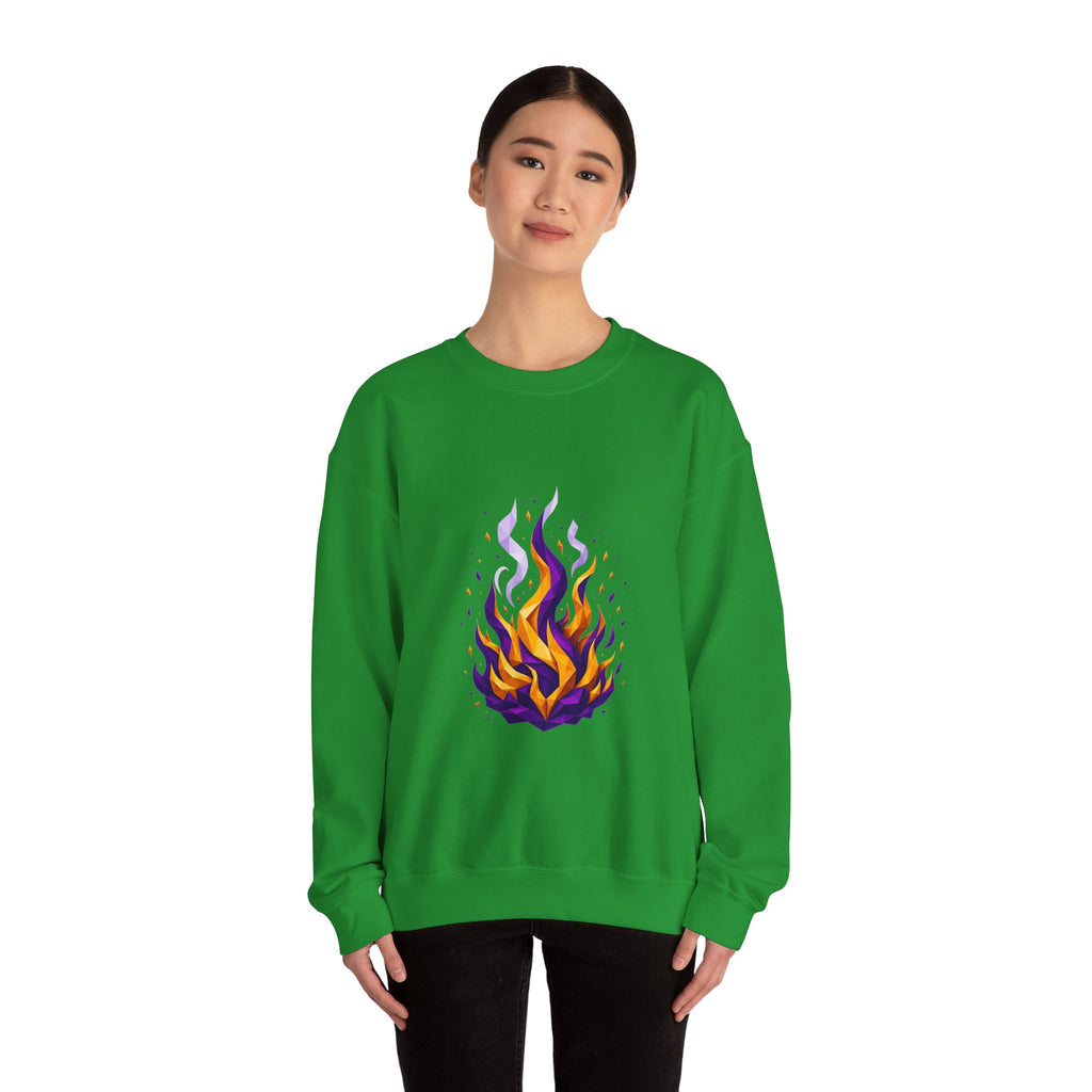 Matching Couple Sweatshirt - Wildfire & Waterfall Matching Couple Comfort Colors Crew Geometric Art His Hers Love Gift - Design A