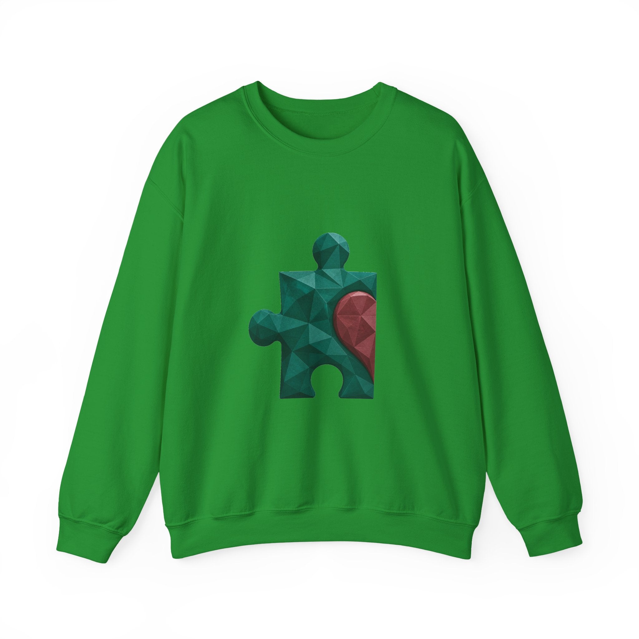 Matching Couple Sweatshirt - Puzzle Pieces Matching Couple Premium Fleece Sweatshirt Geometric Art His Hers Love Gift - Design A