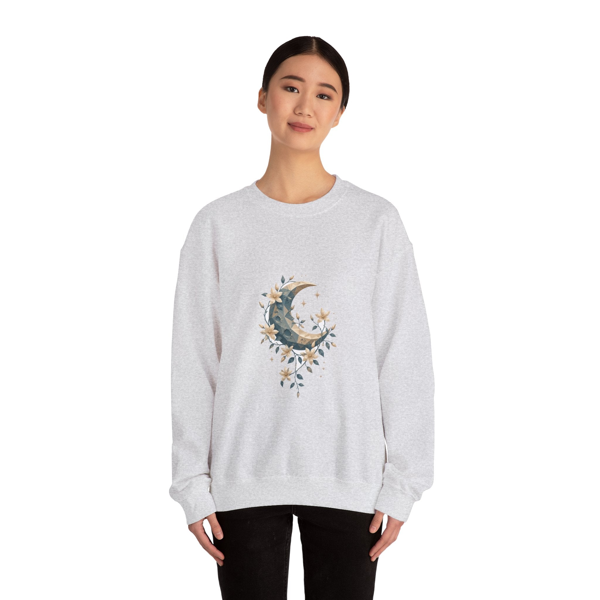 Matching Couple Sweatshirt - Sun & Moon Matching Couple Crewneck Sweatshirt Geometric Art His Hers Couple Gift - Design A