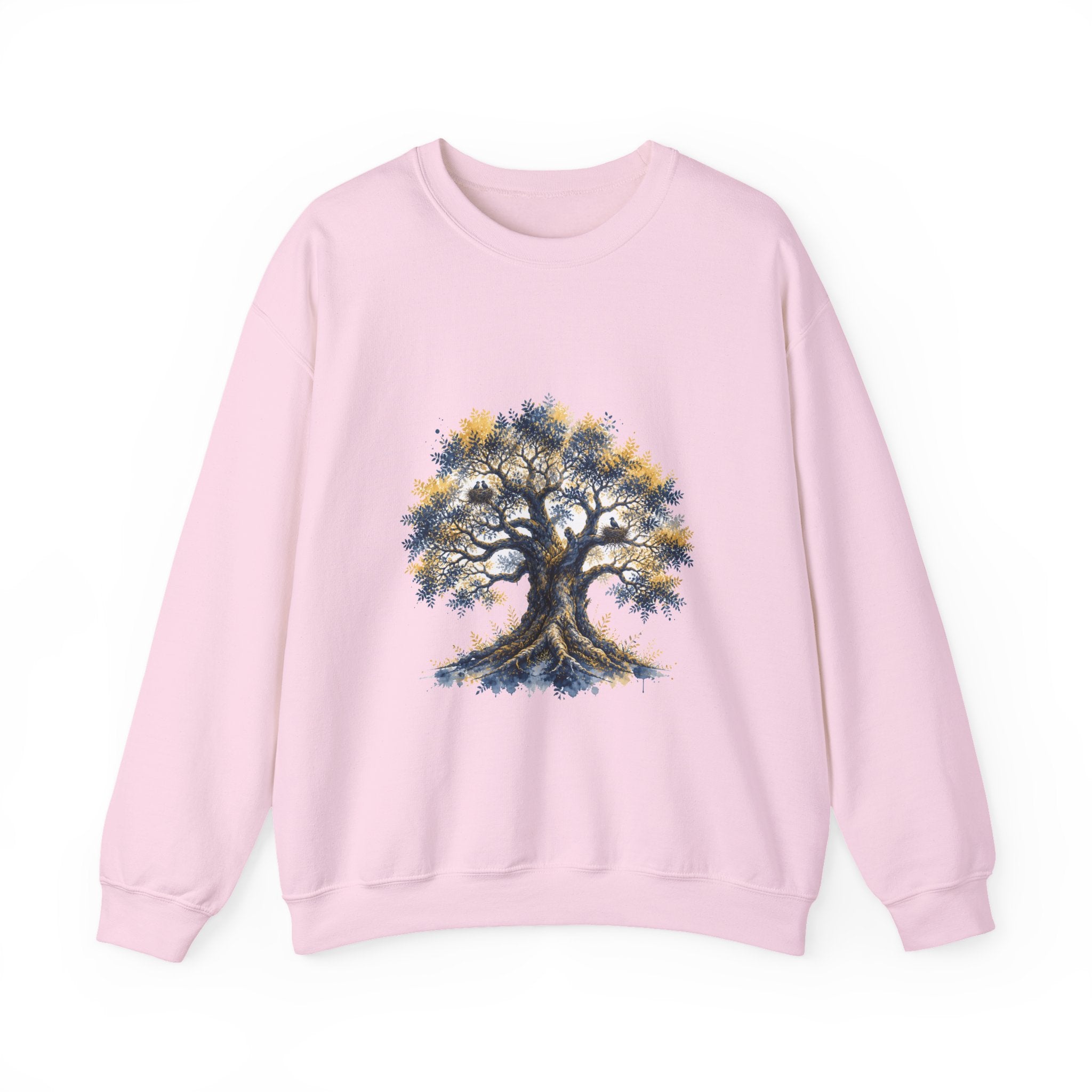 Matching Couple Sweatshirt - Ancient Oak & Deep Roots Matching Couple Premium Fleece Sweatshirt Watercolor Art His Hers Birthday Gift - Design A