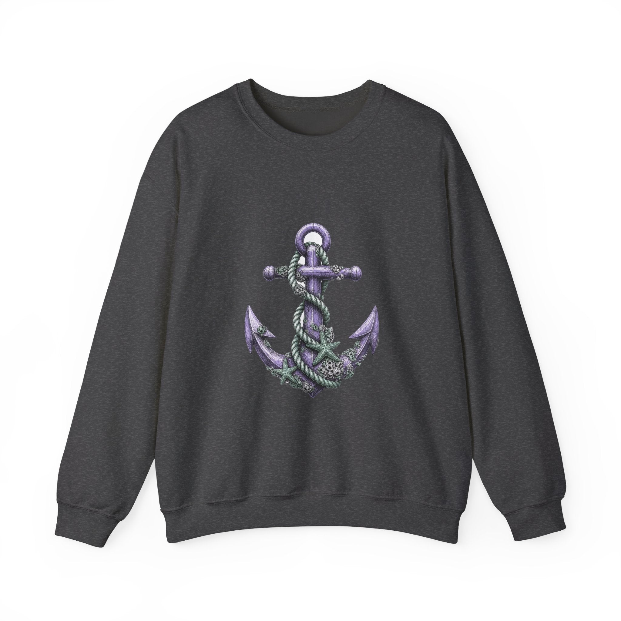 Matching Couple Sweatshirt - Anchor & Sail Matching Couple Premium Fleece Sweatshirt Hand-Drawn Art His Hers Anniversary Gift - Design A