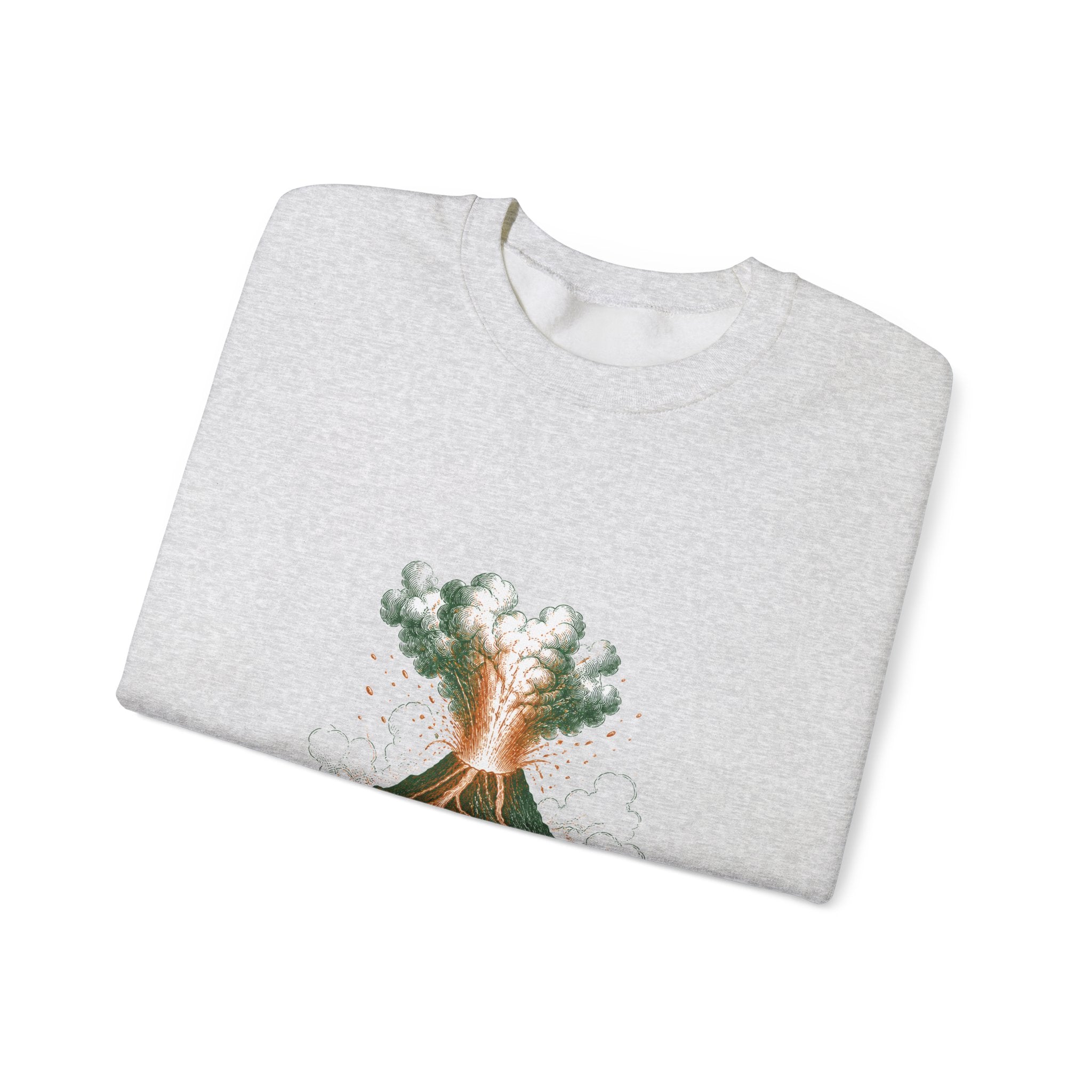 Matching Couple Sweatshirt - Volcano & Glacier Matching Couple Crewneck Sweatshirt Vintage Art His Hers Wedding Gift - Design A