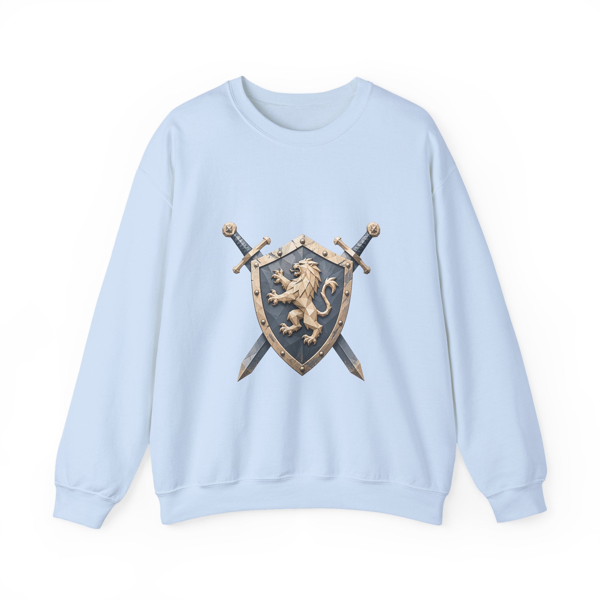 Matching Couple Sweatshirt - Crown & Shield Matching Couple Crewneck Sweatshirt Geometric Art His Hers Couple Gift - Design B