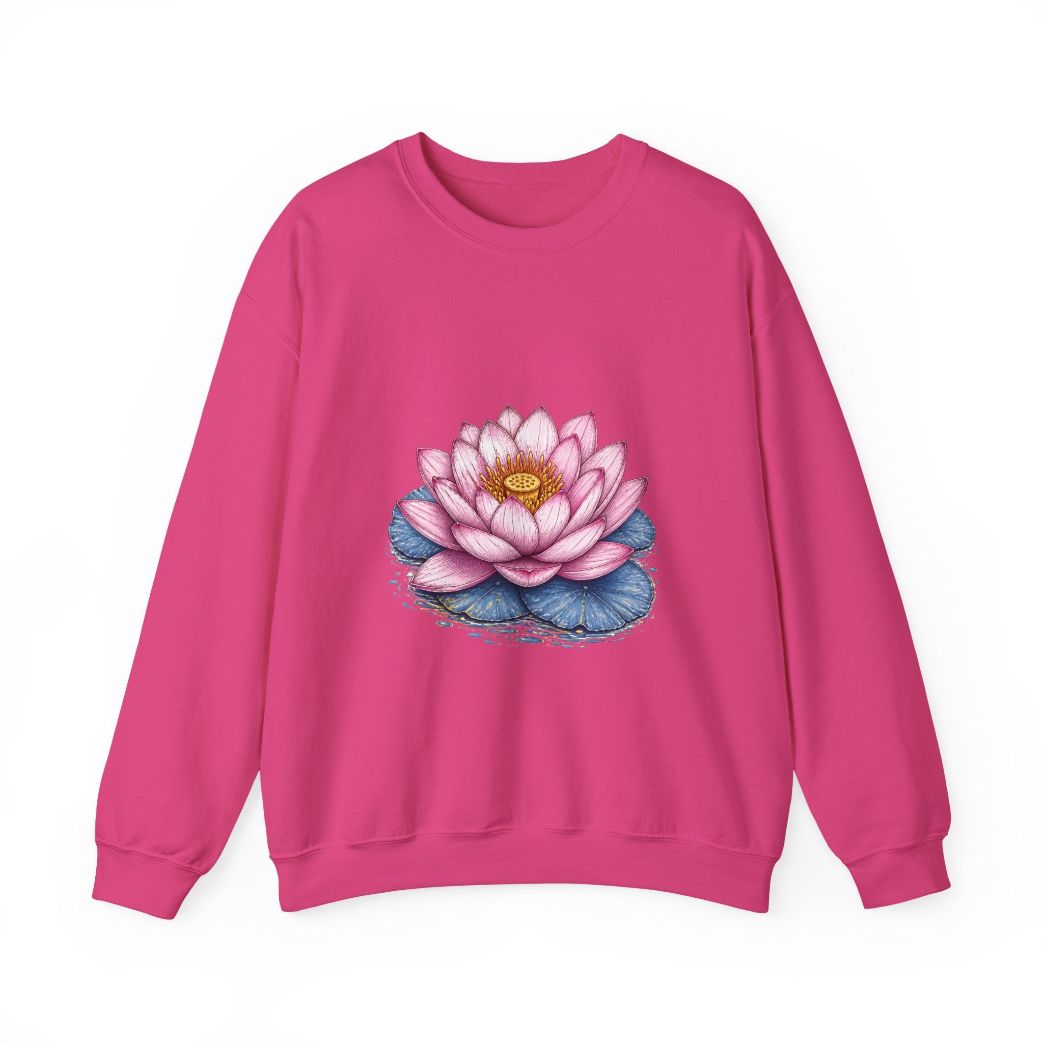 Matching Couple Sweatshirt - Open & Closed Lotus Matching Couple Comfort Colors Crew Hand-Drawn Art His Hers Anniversary Gift - Design A
