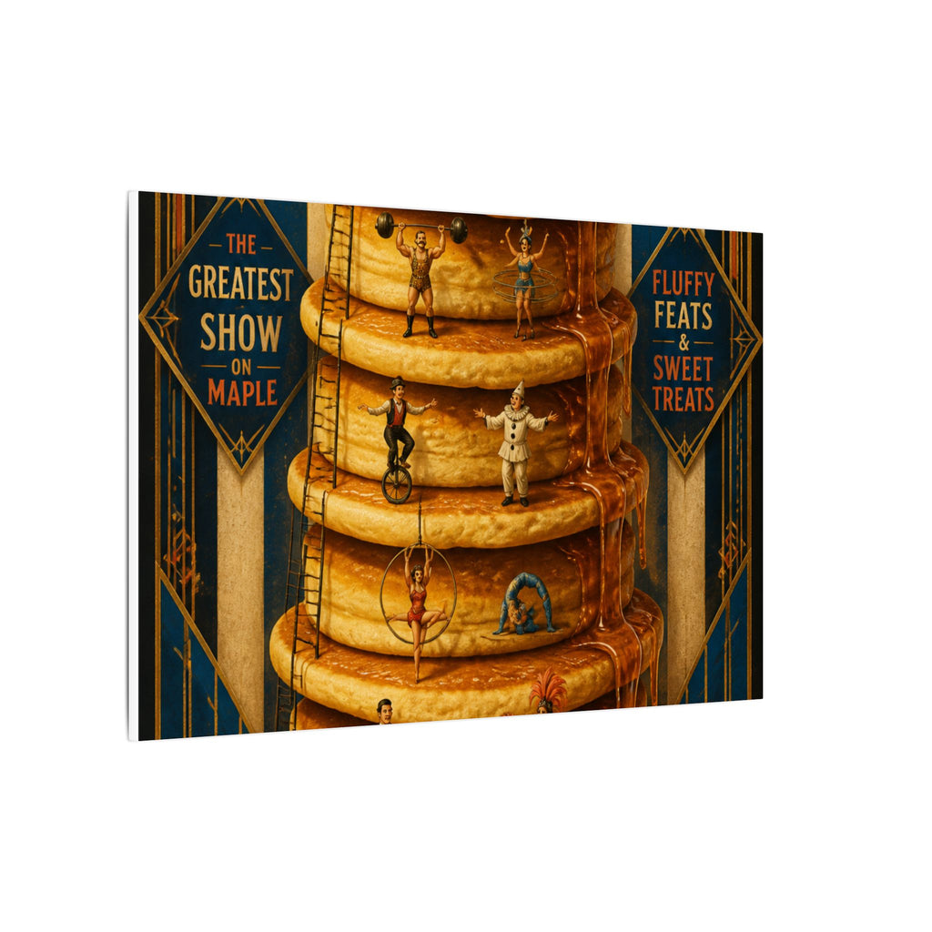 Pancake Stack Platform Wall Art Canvas 16×20 Art Deco Entryway Decor Maximalist Print