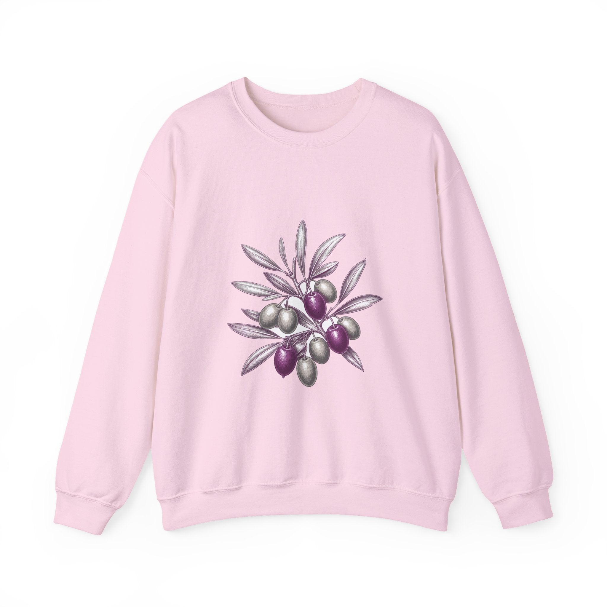 Matching Couple Sweatshirt - Olive Branch & Fig Matching Couple Crewneck Sweatshirt Vintage Art His Hers Wedding Gift - Design A