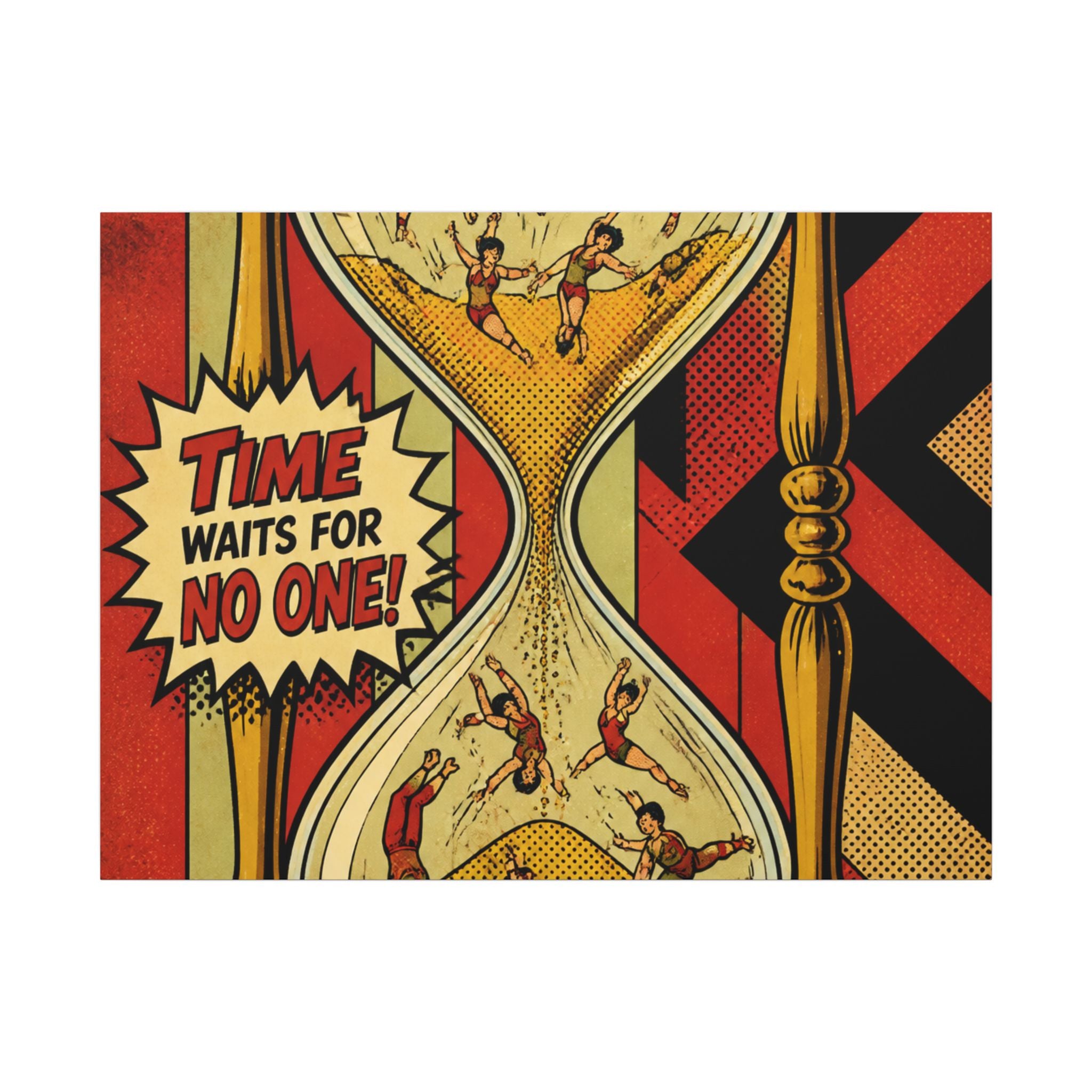 Hourglass Acrobats Wall Art Canvas 24×36 Pop Art Restaurant Decor Maximalist Print