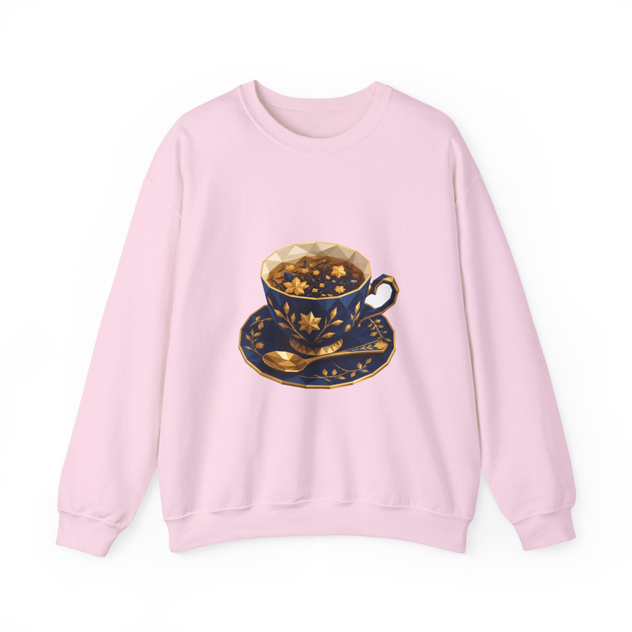 Matching Couple Sweatshirt - Coffee & Tea Matching Couple Comfort Colors Crew Geometric Art His Hers Love Gift - Design B
