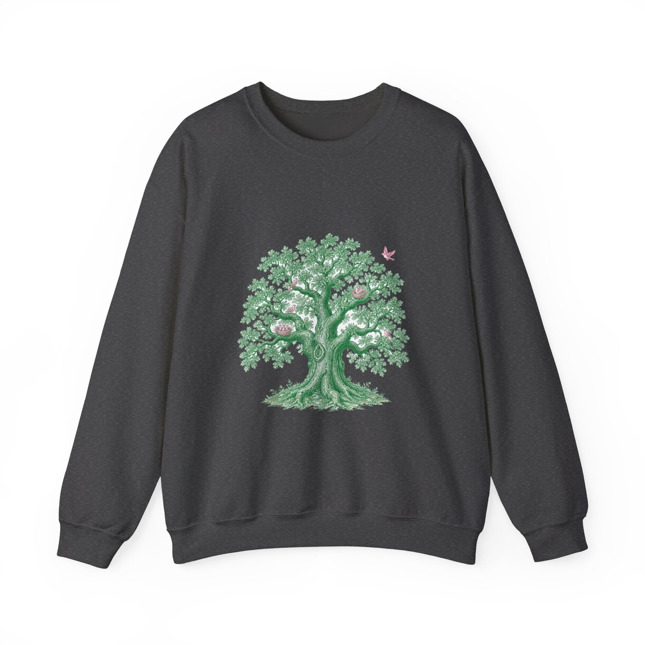 Matching Couple Sweatshirt - Ancient Oak & Deep Roots Matching Couple Crewneck Sweatshirt Vintage Art His Hers Wedding Gift - Design A