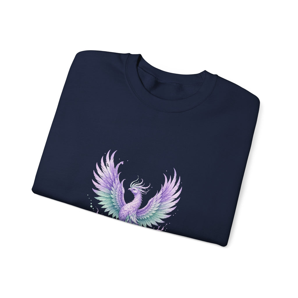 Matching Couple Sweatshirt - Dragon & Phoenix Matching Couple Crewneck Sweatshirt Watercolor Art His Hers Engagement Gift - Design B